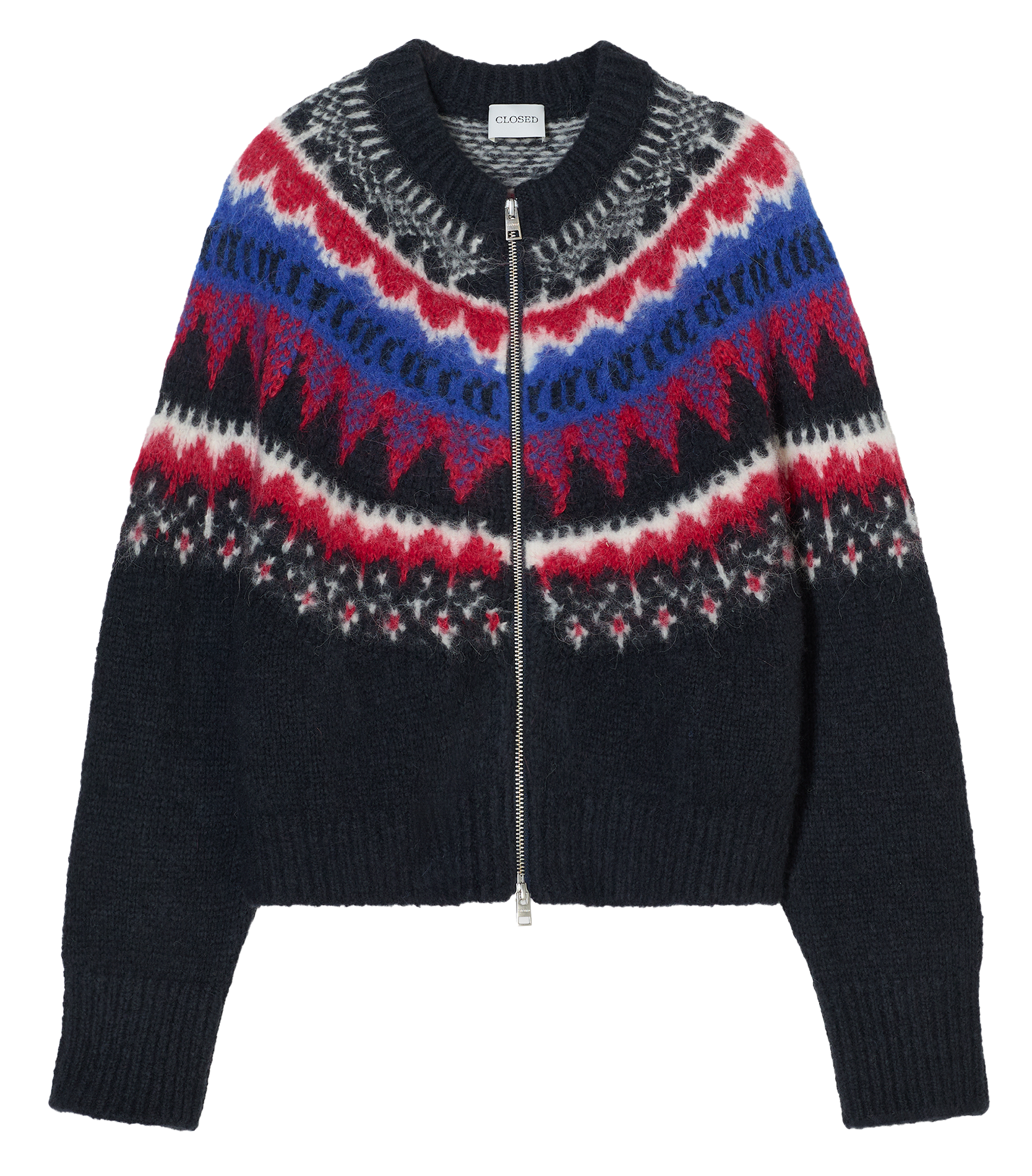 Oversized printed wool blend vest CLOSED Grey