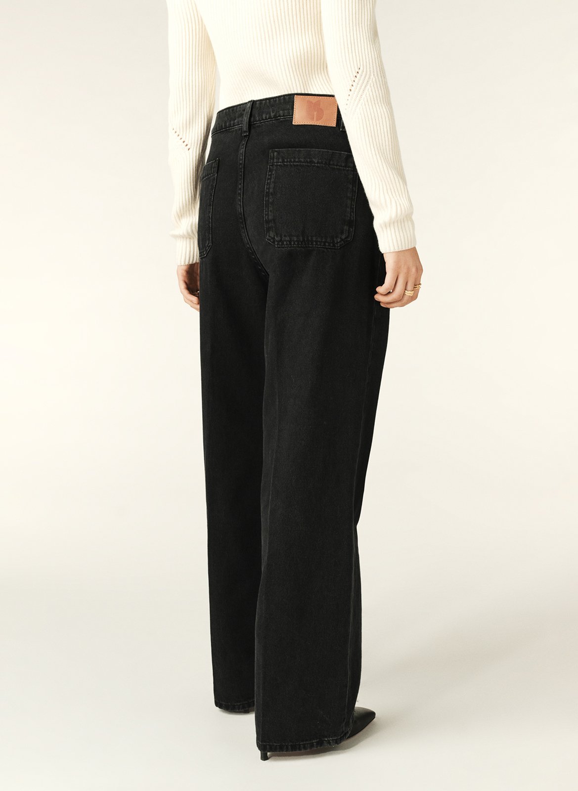 Jean large en coton BA&SH Noir