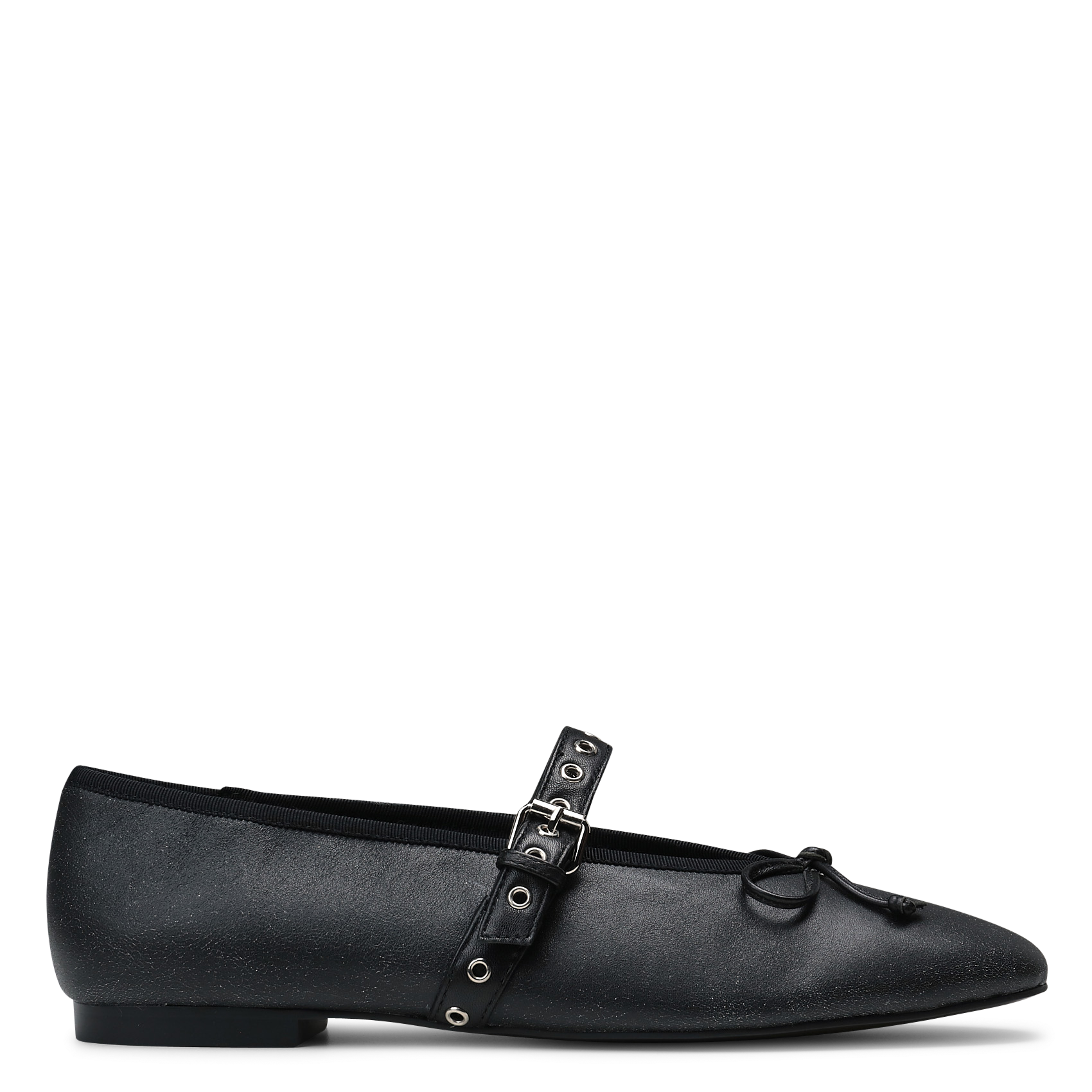 Cracked leather ballet pumps BIBI LOU Black