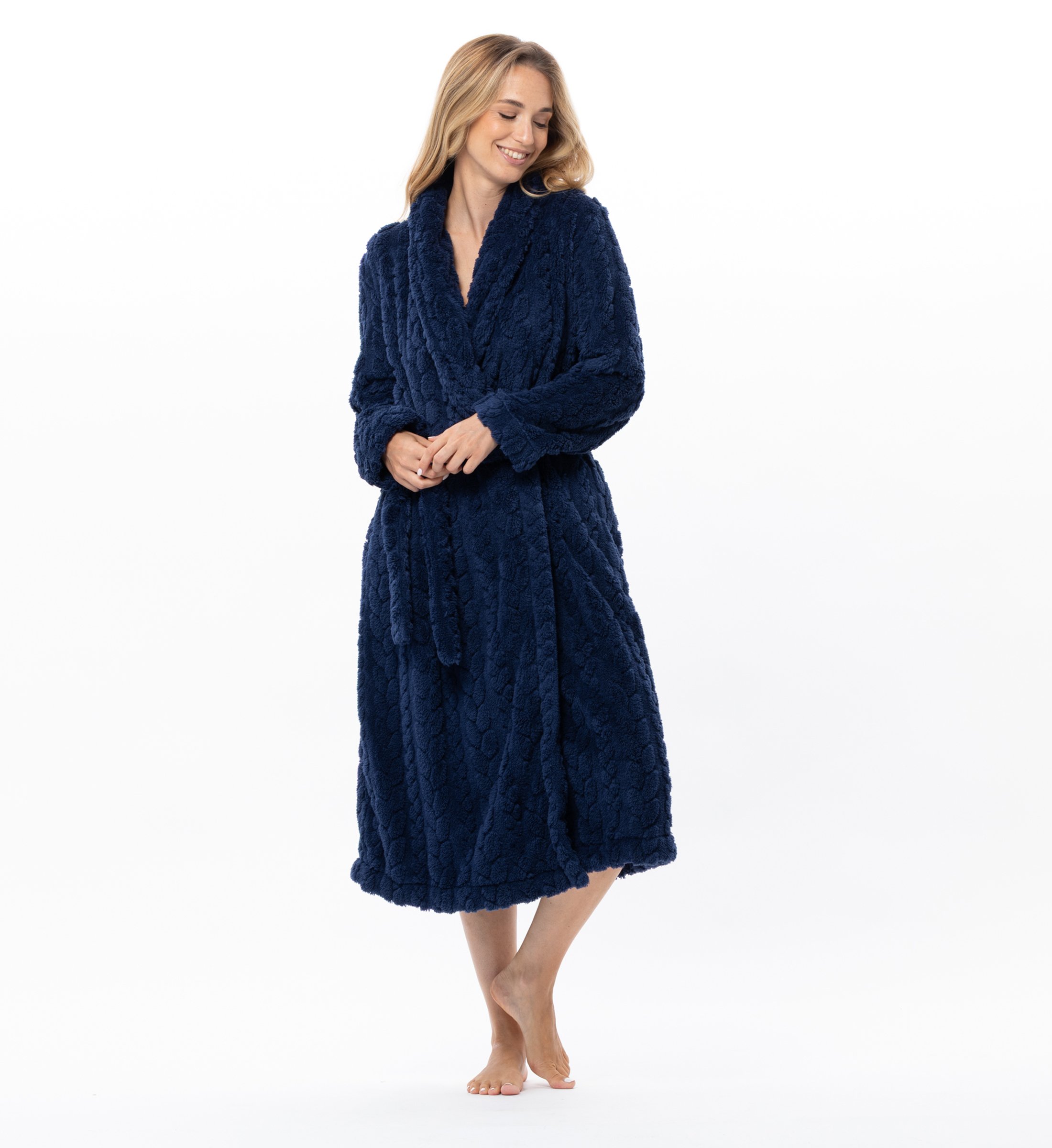 Crossed robe with braided effect LE CHAT Blue