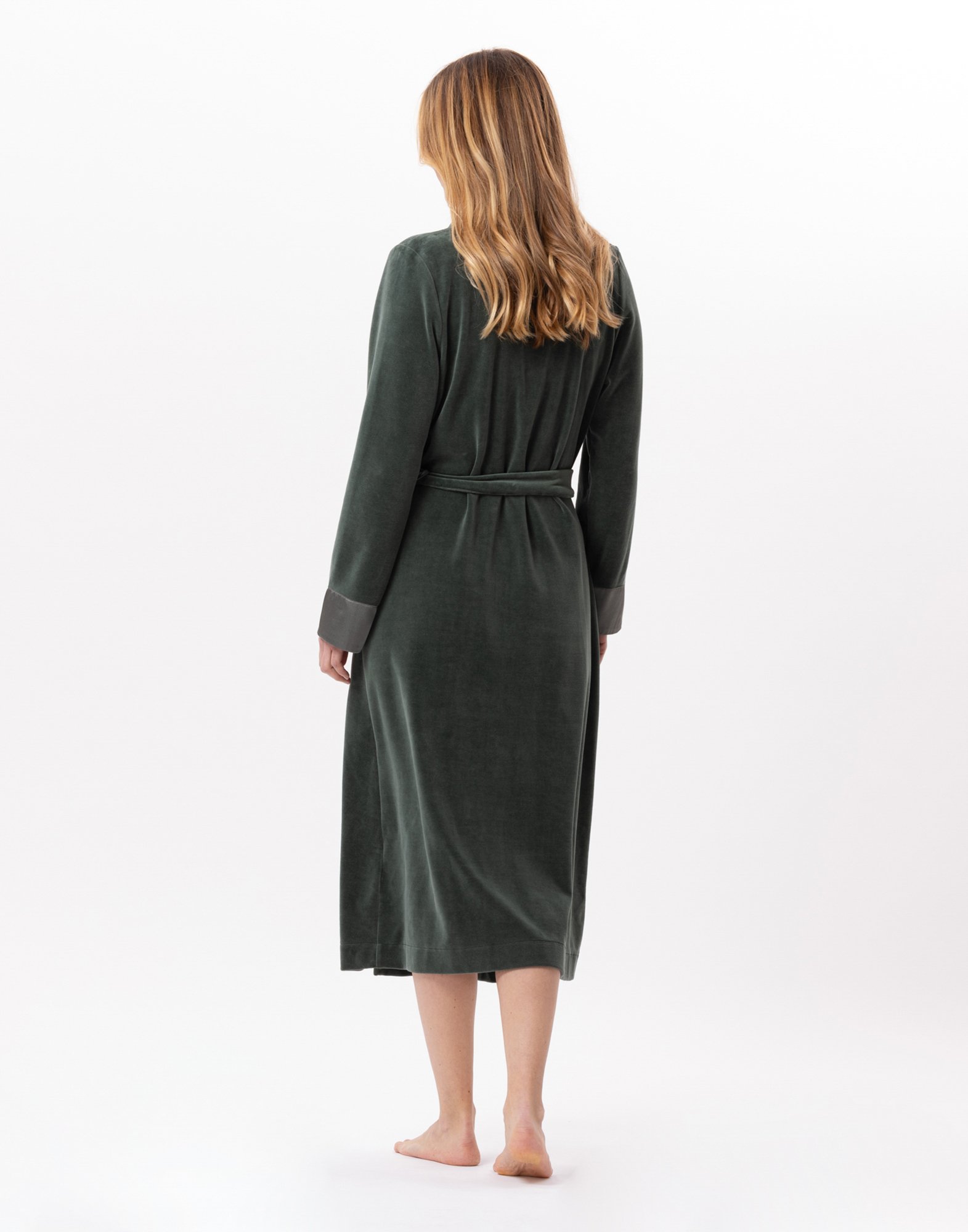 Crossed velvet dressing gown LE CHAT Green