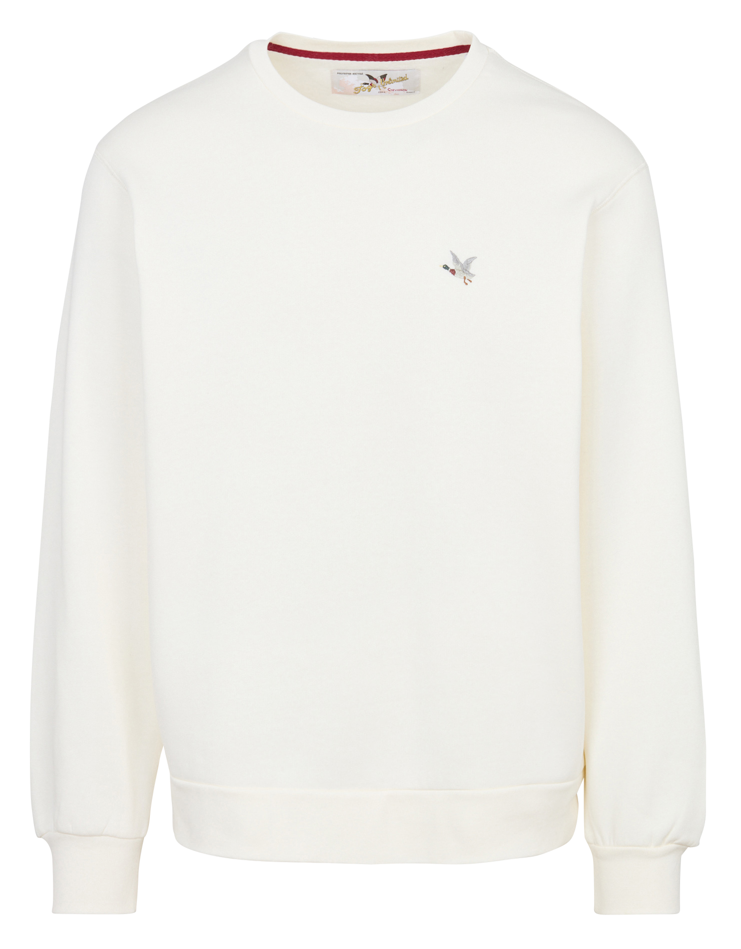 Sweat oversize col rond en coton mélangé CHEVIGNON Blanc