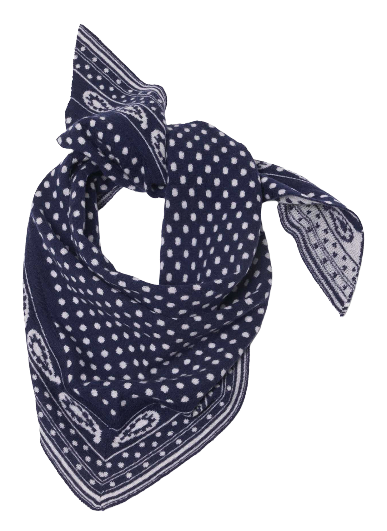 Écharpe triangle en laine et cachemire MAJE Bleu