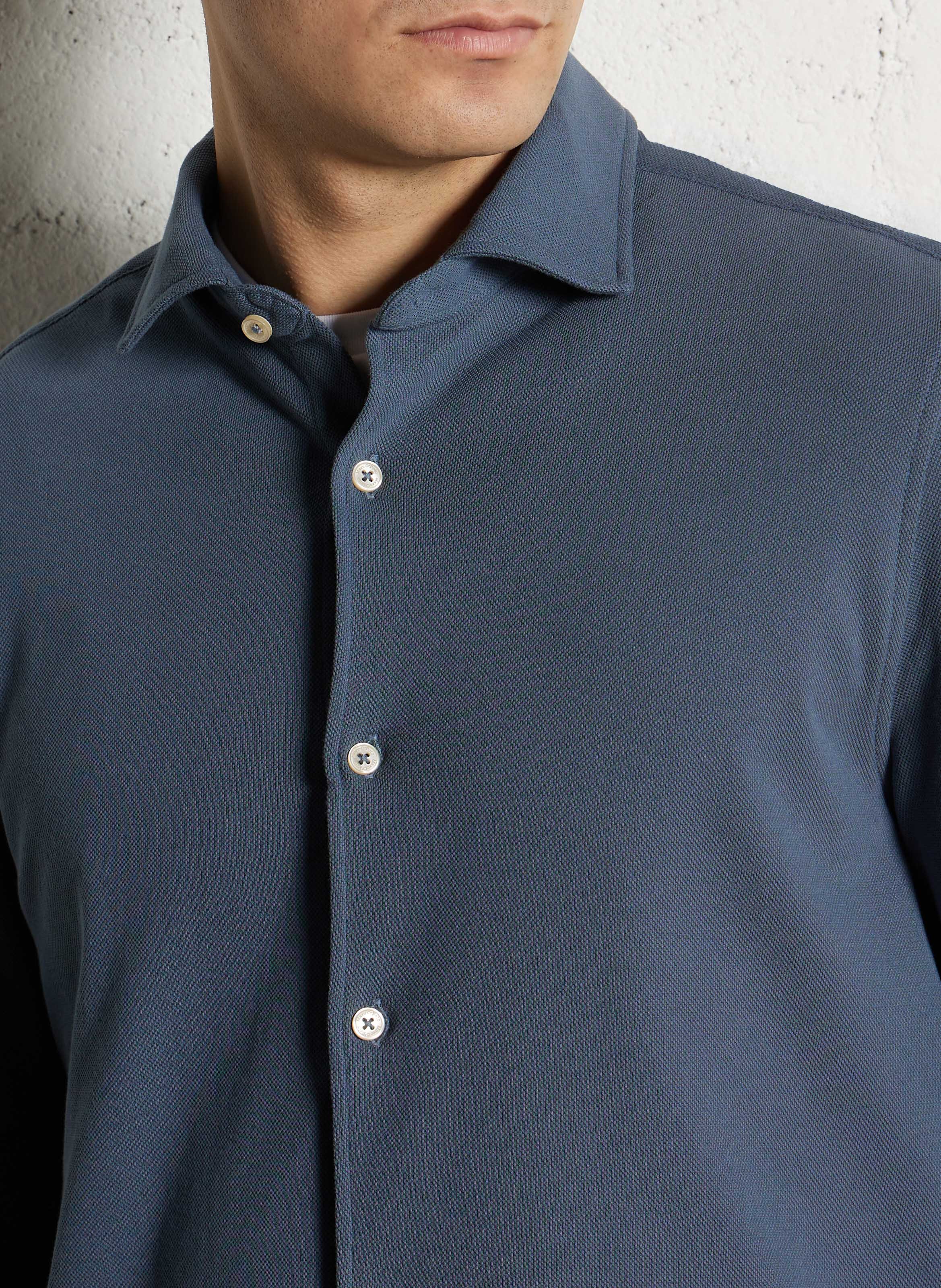 Chemise droite col classique en coton MARC O'POLO Bleu