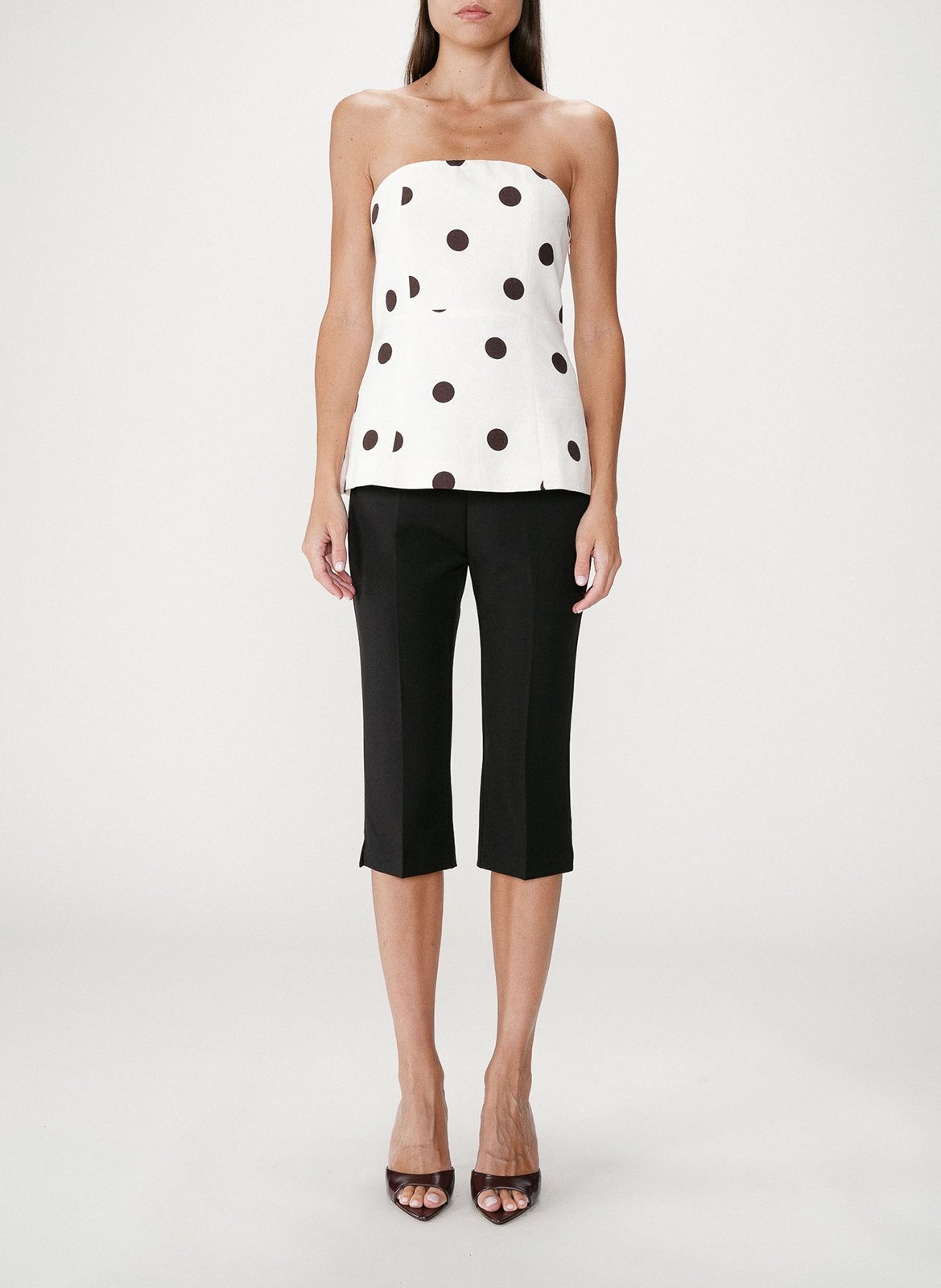 Top bustier en lin mélangé GRACE ET MILA Blanc