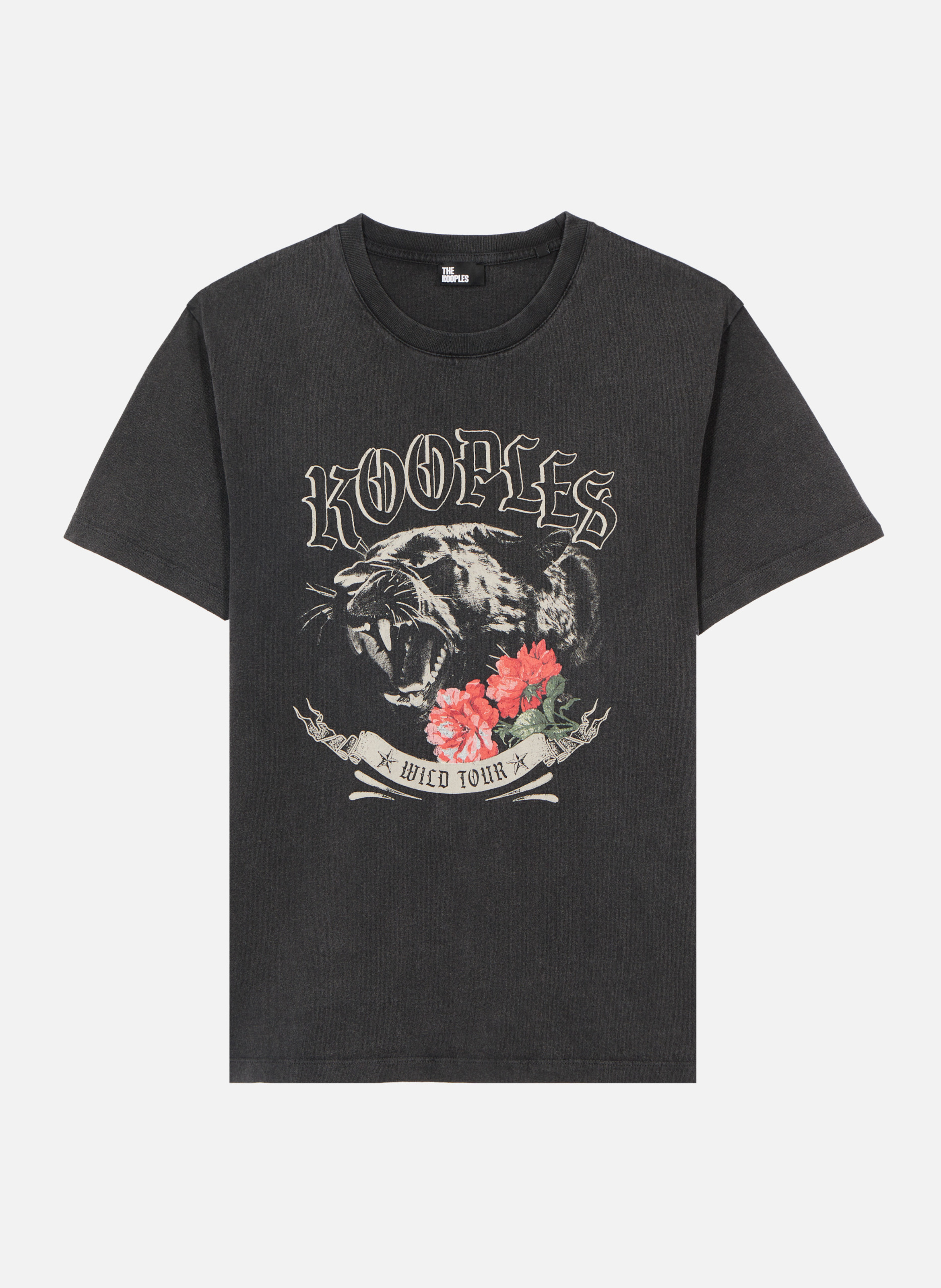 T-shirt with panther screen print THE KOOPLES Black