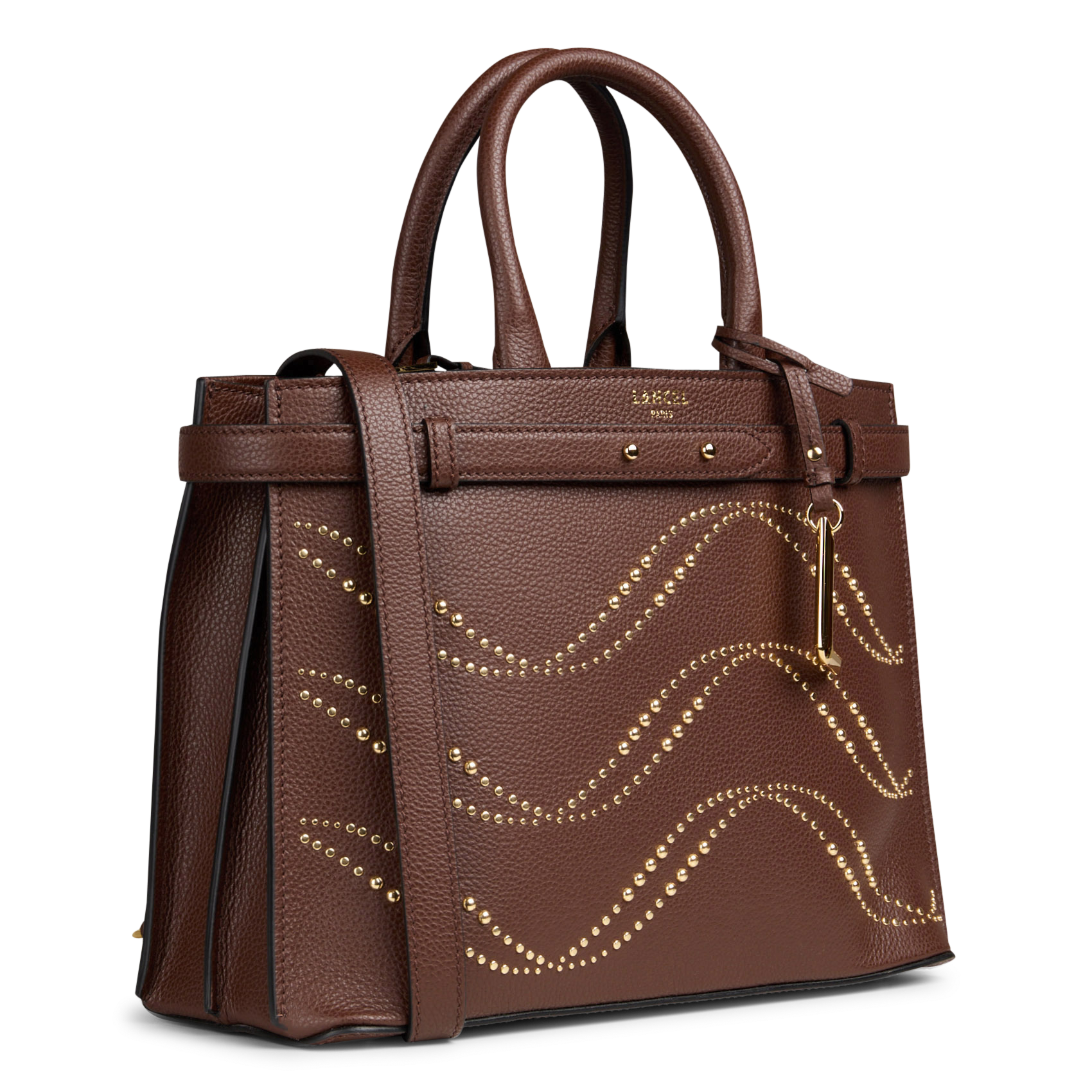 Handtasche mit Strass aus Leder LANCEL Braun