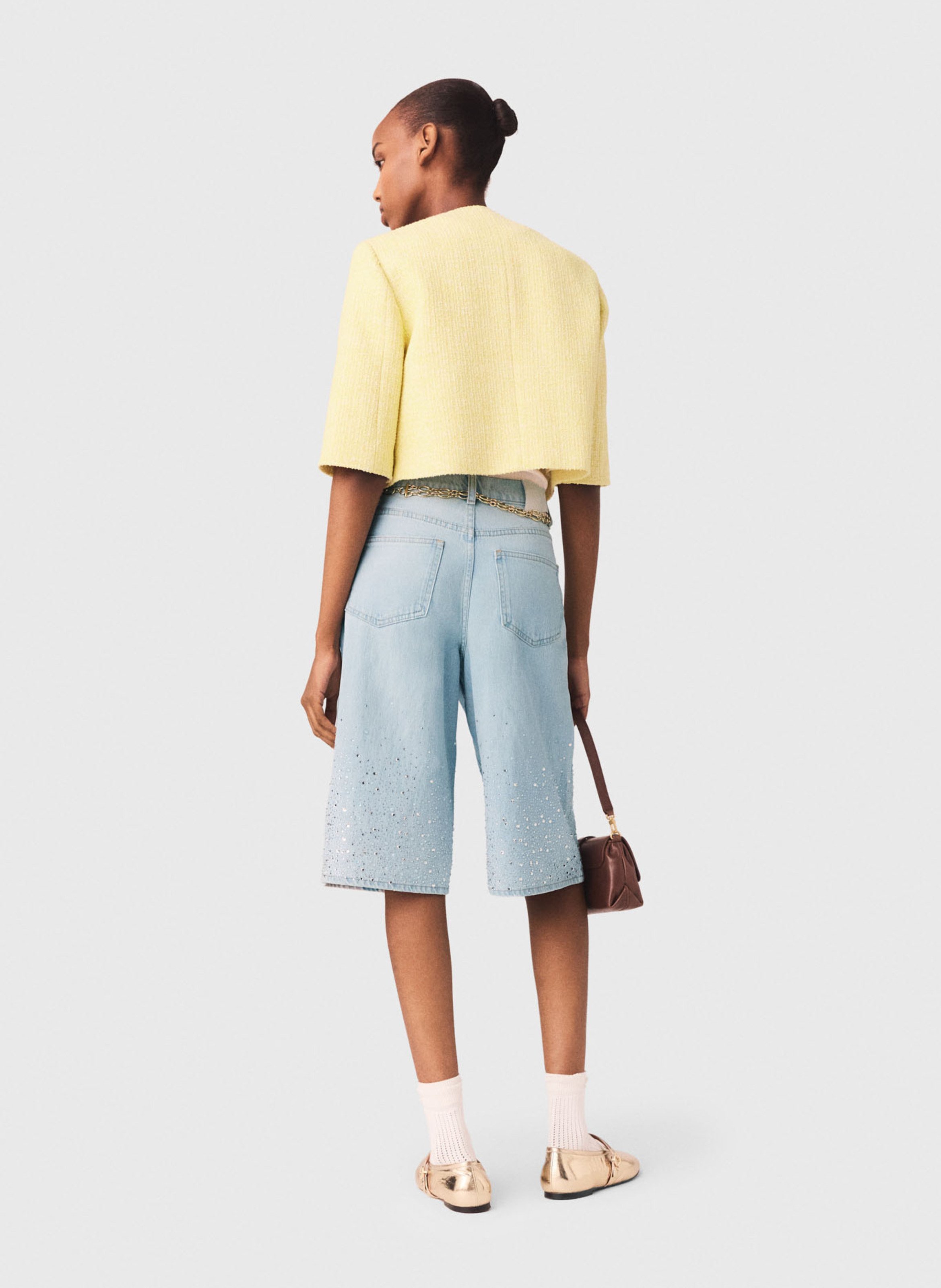 Cropped tweed jacket MAJE Yellow