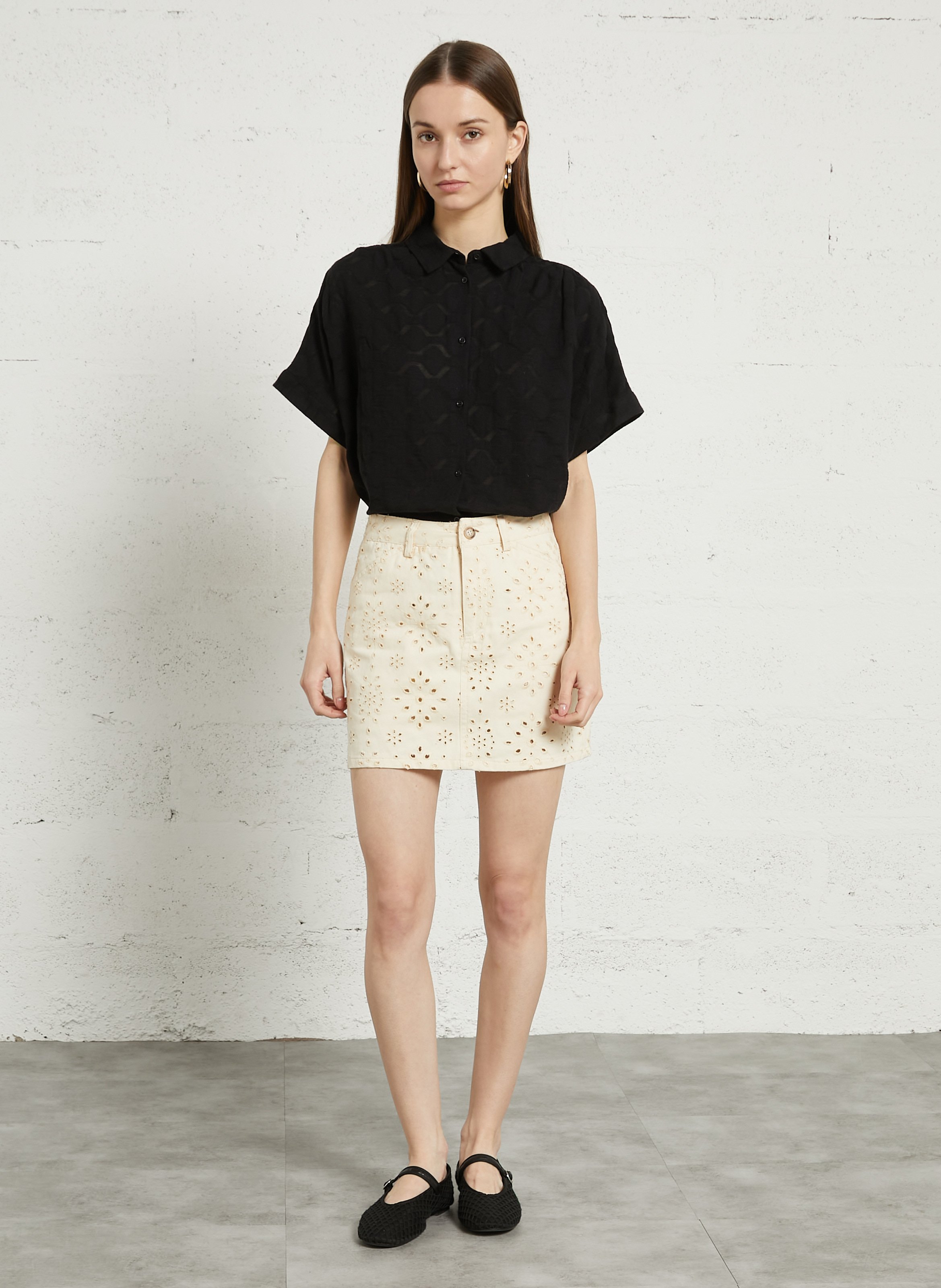 Bedrucktes Hemd mit klassischem Kragen SACRECOEUR Schwarz