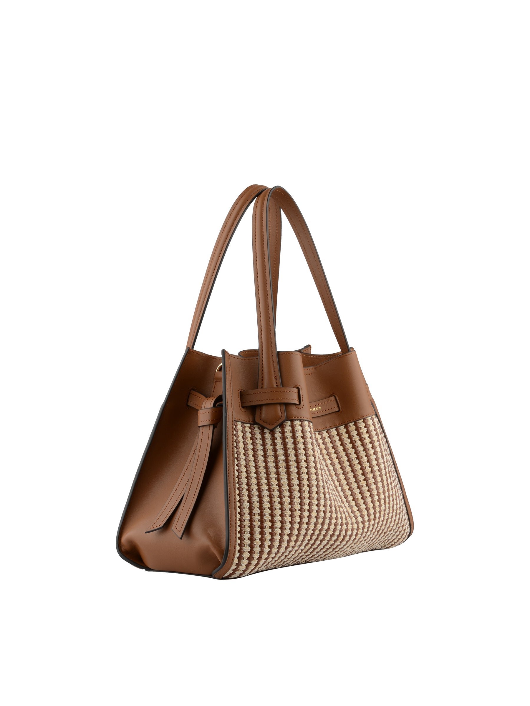 Calfskin leather handbag POURCHET Golden