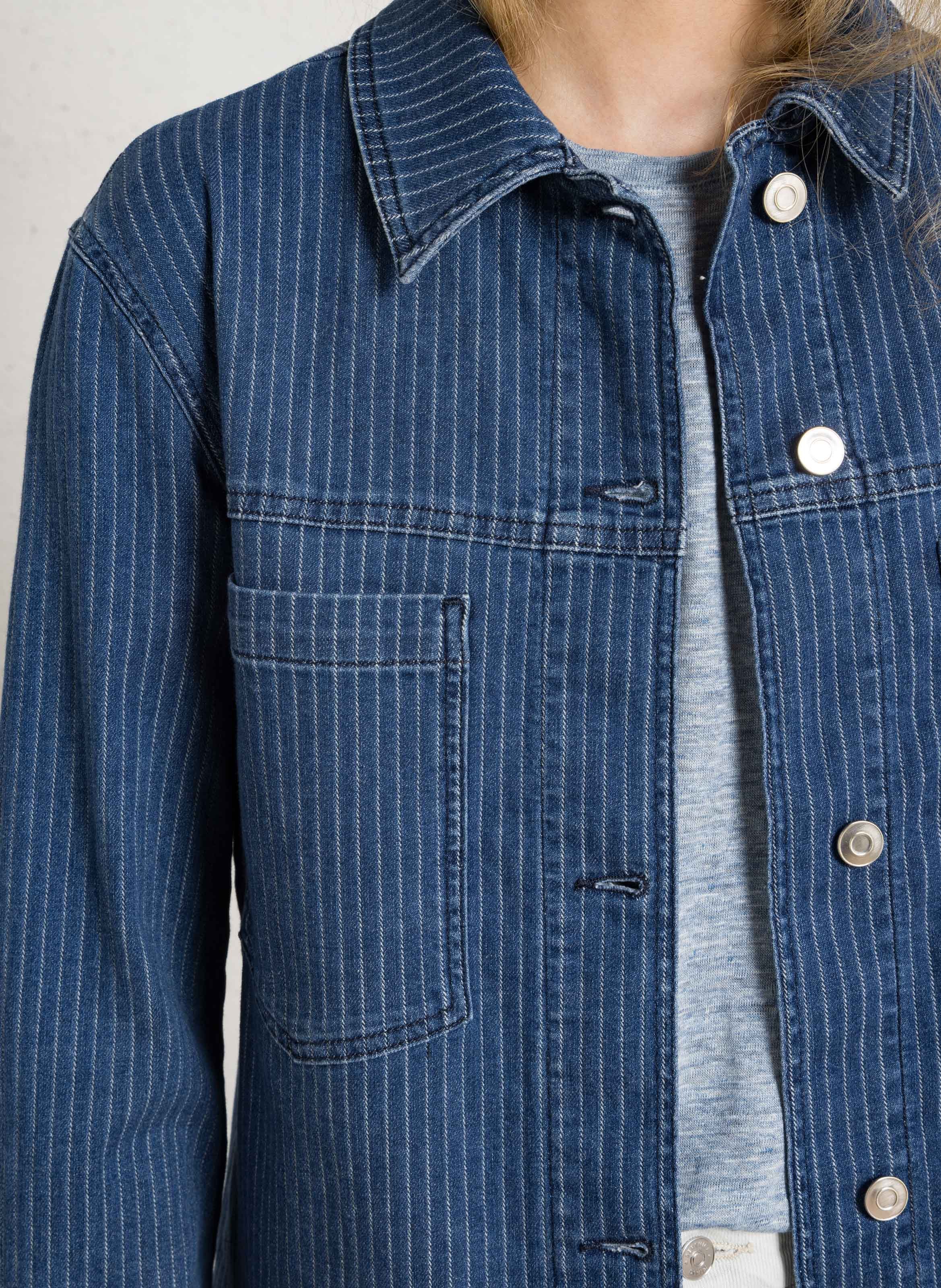 Buttoned straight striped jacket MAISON 123 Blue