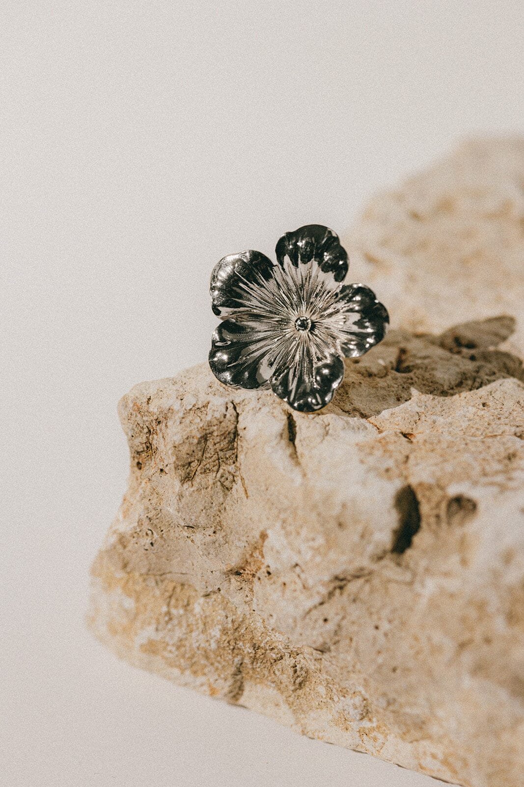 Maxi gold-plated flower ring MONSIEUR SIMONE Silver