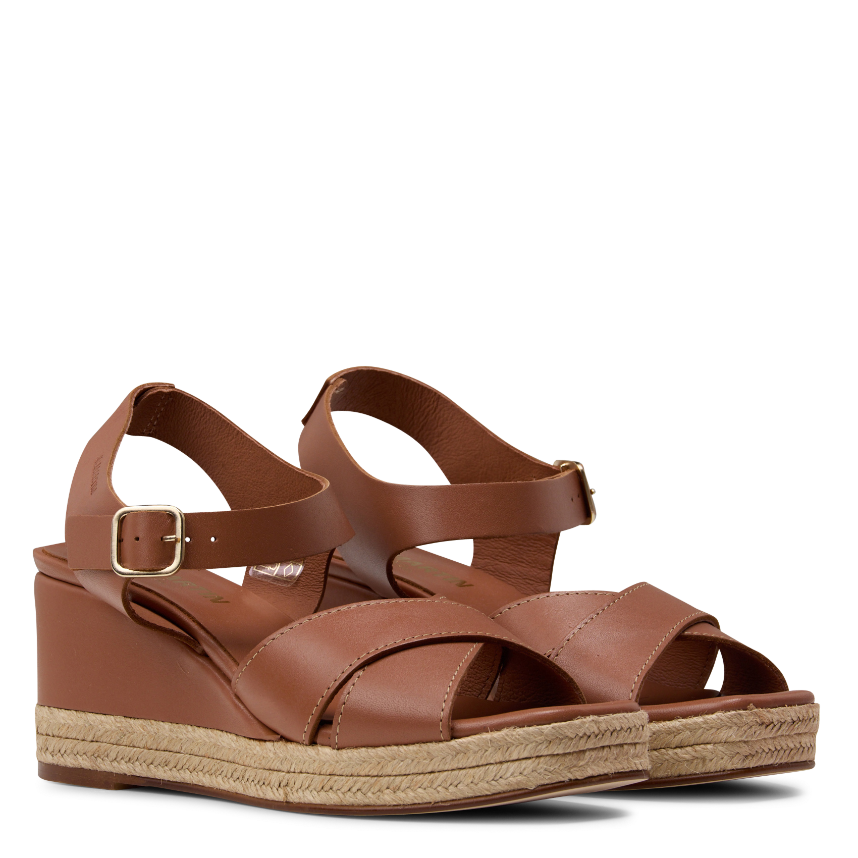 Fabia leather wedge sandals JB MARTIN Brown