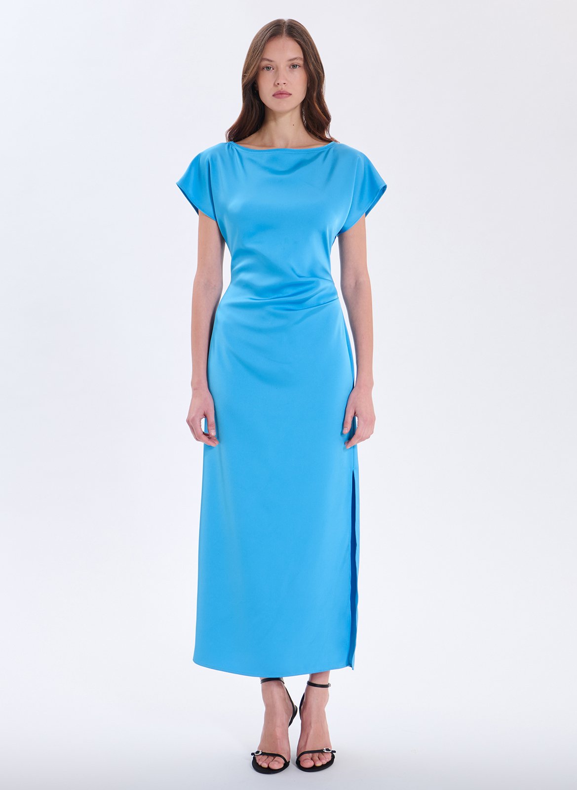 Robe longue col bateau ZAPA Bleu