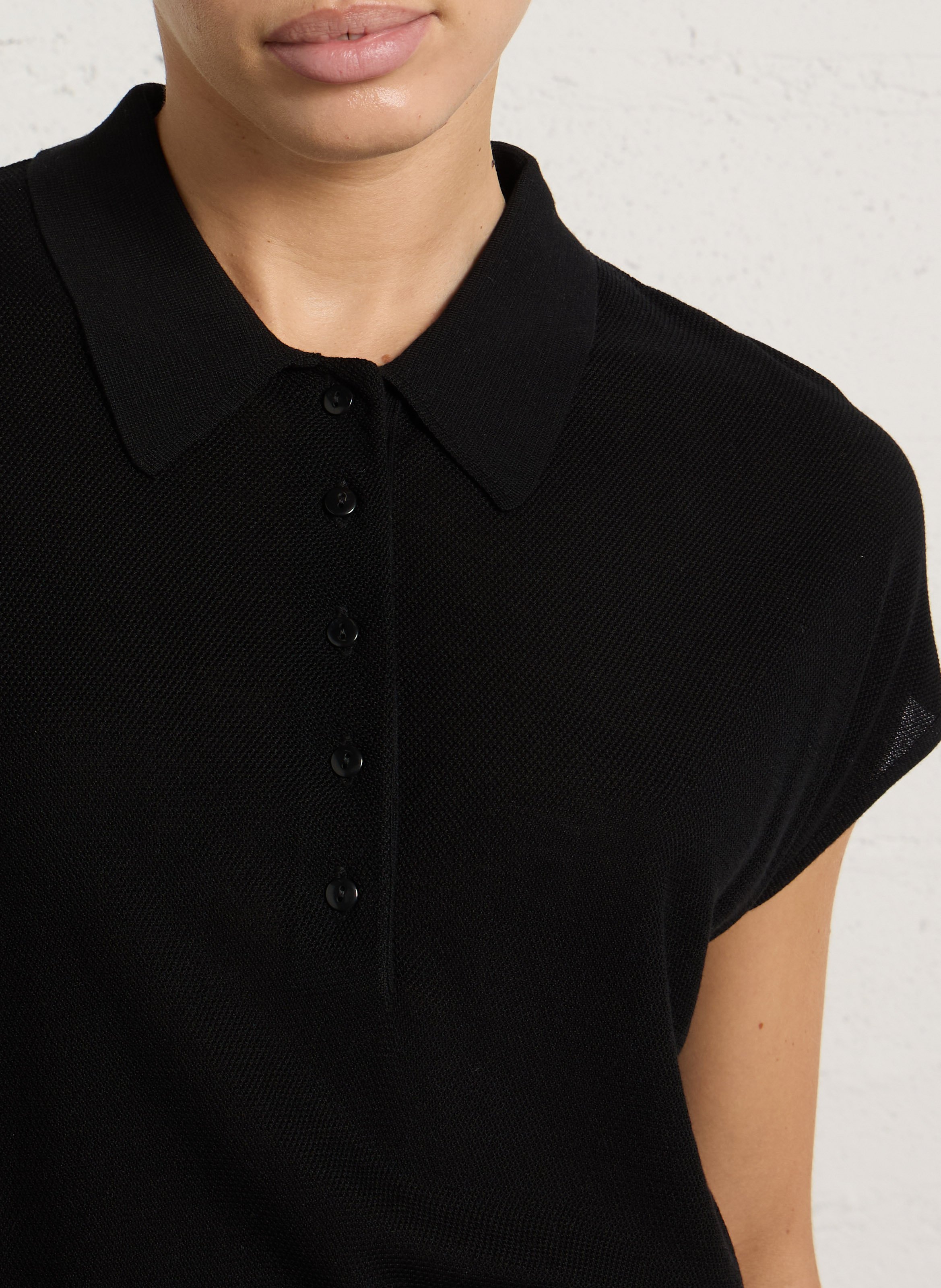 Polo-Stricktop MAISON 123 Schwarz