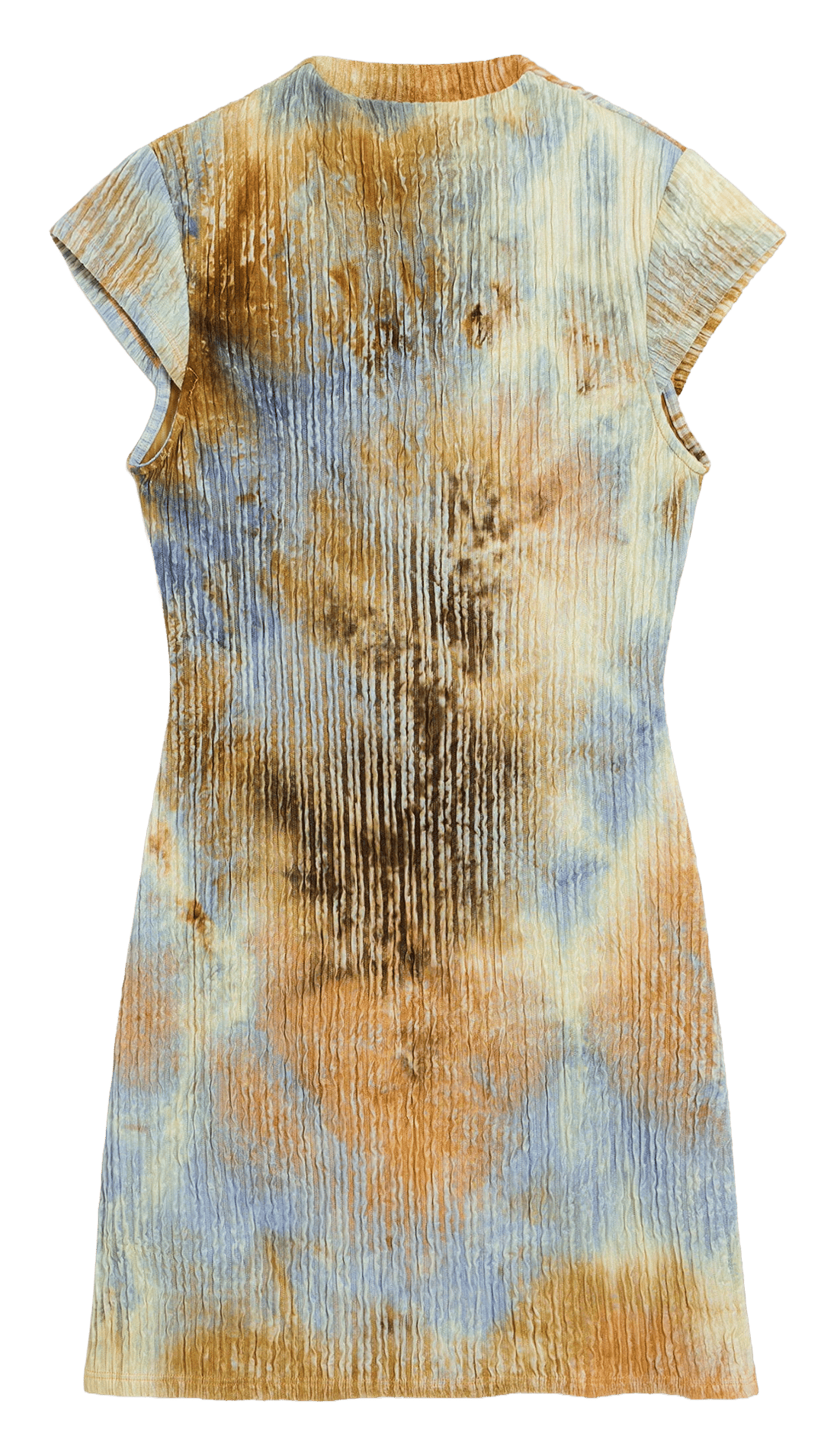 Robe courte imprimée col montant DESIGUAL Marron