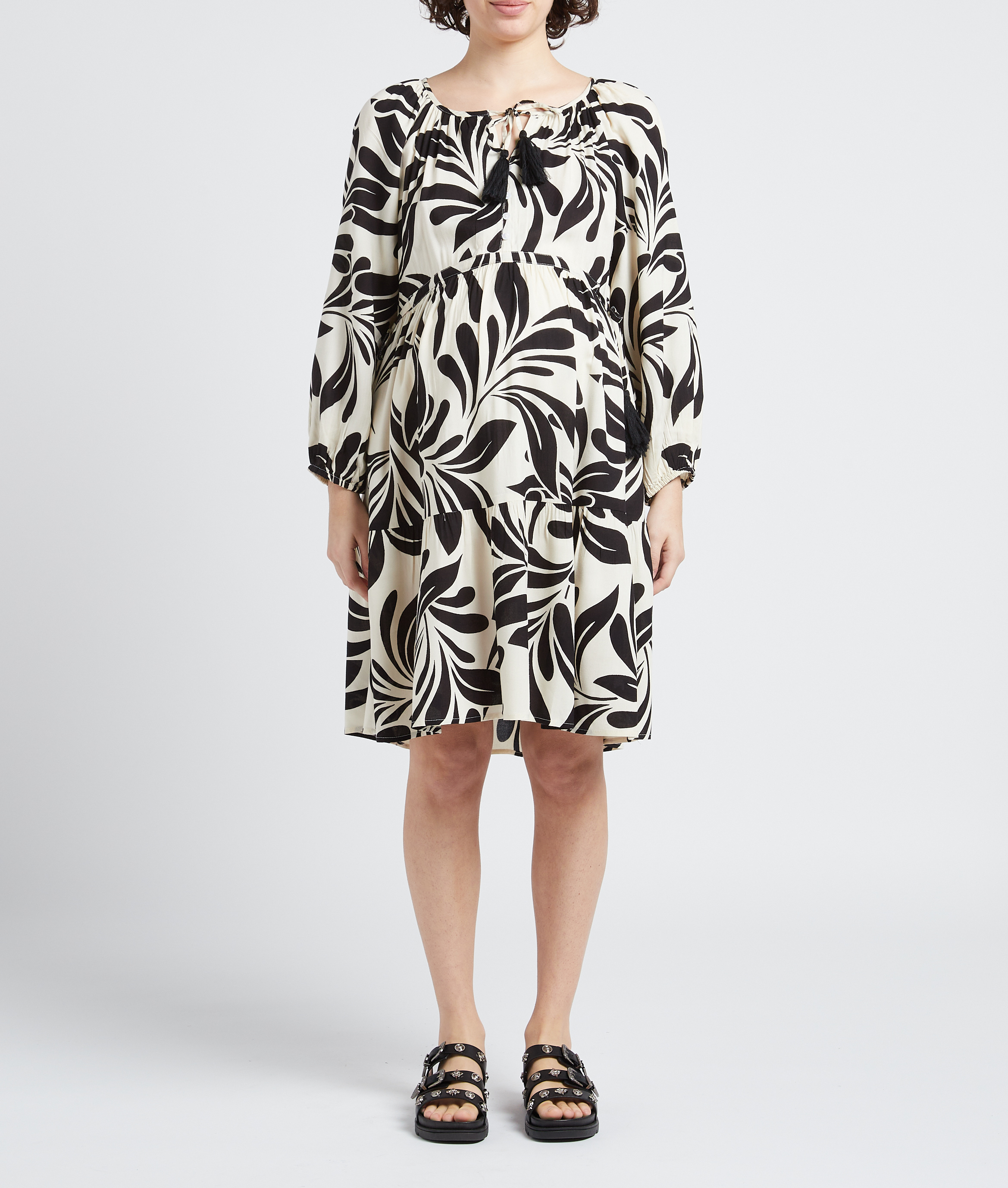 Loose-fit V-neck short dress SERAPHINE Multicolored