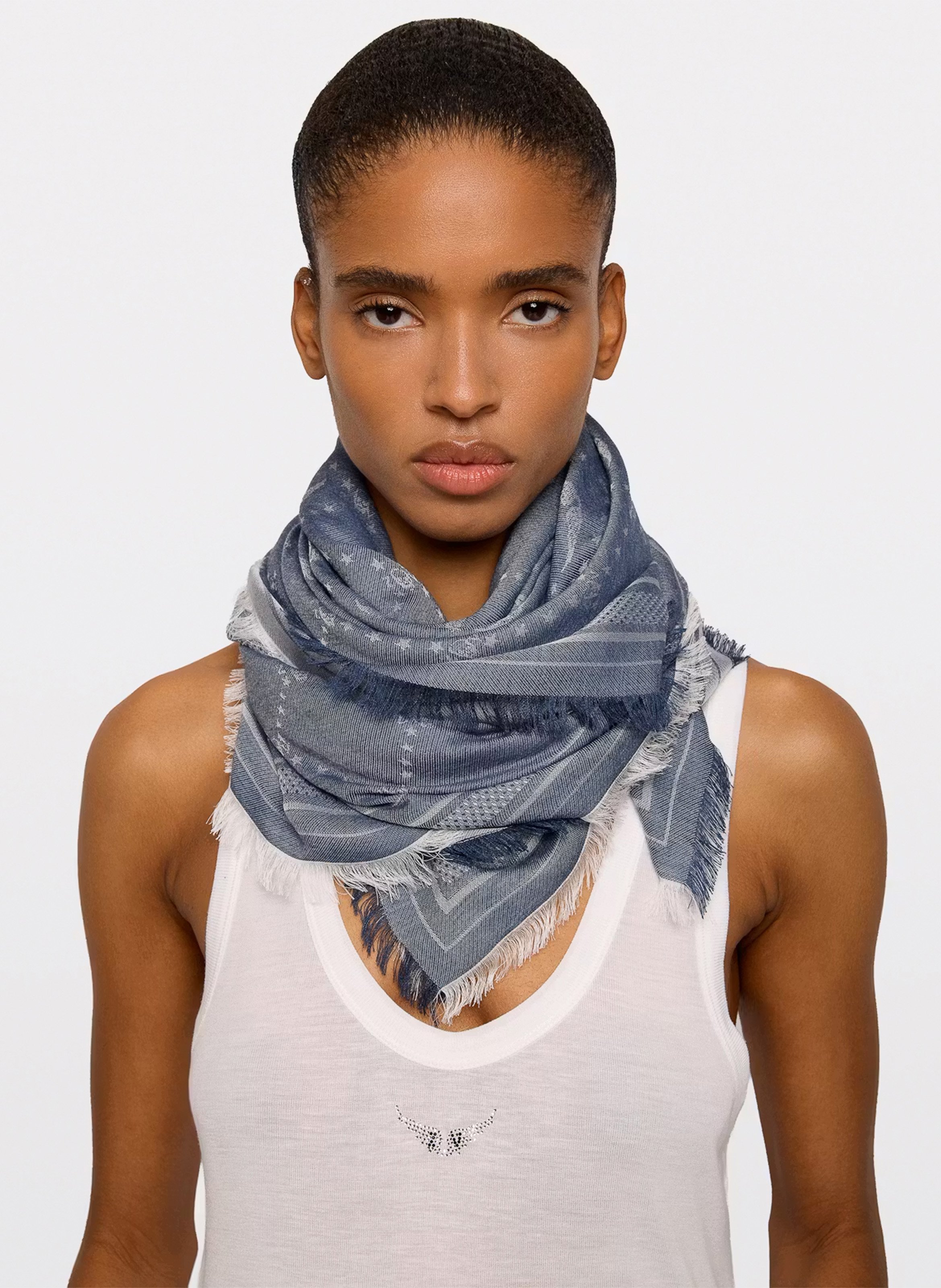 Bedrucktes Jacquard-Tuch ZADIG&VOLTAIRE Blau