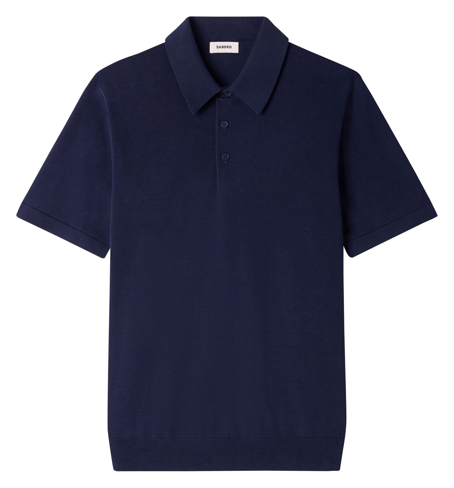 Rechte polo van katoen en zijde SANDRO Blauw