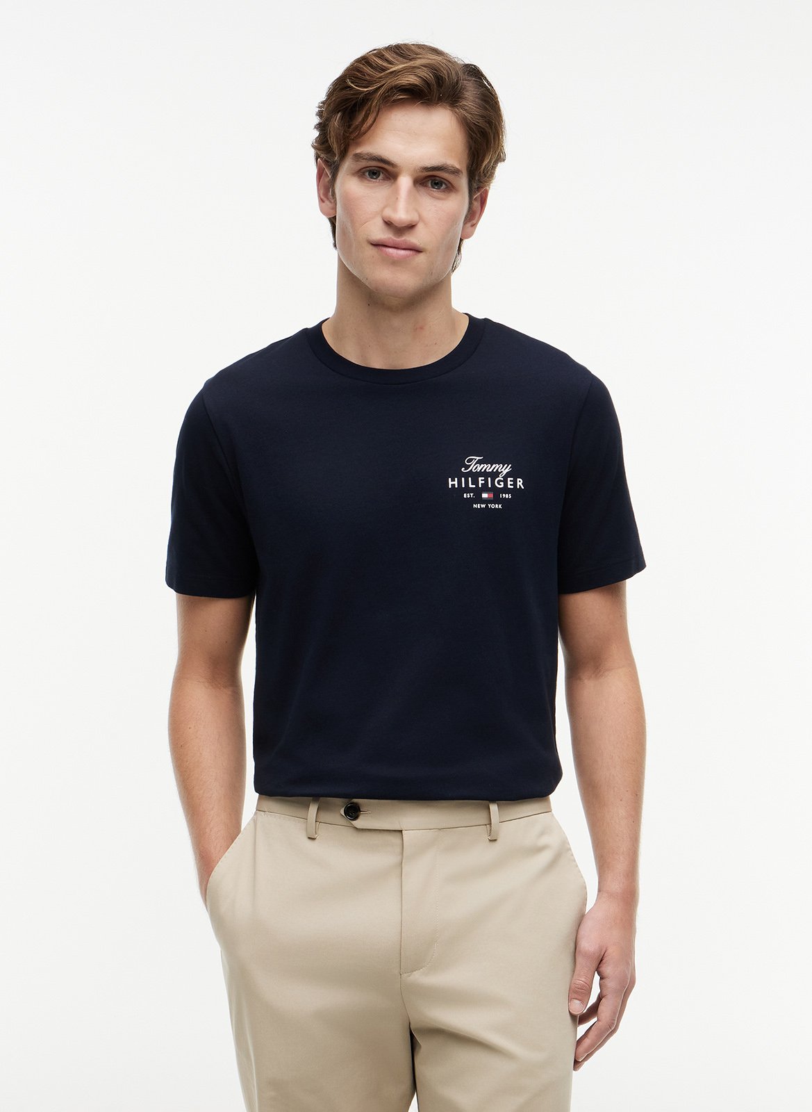 Baumwoll-Pullover mit Rundhalsausschnitt TOMMY HILFIGER