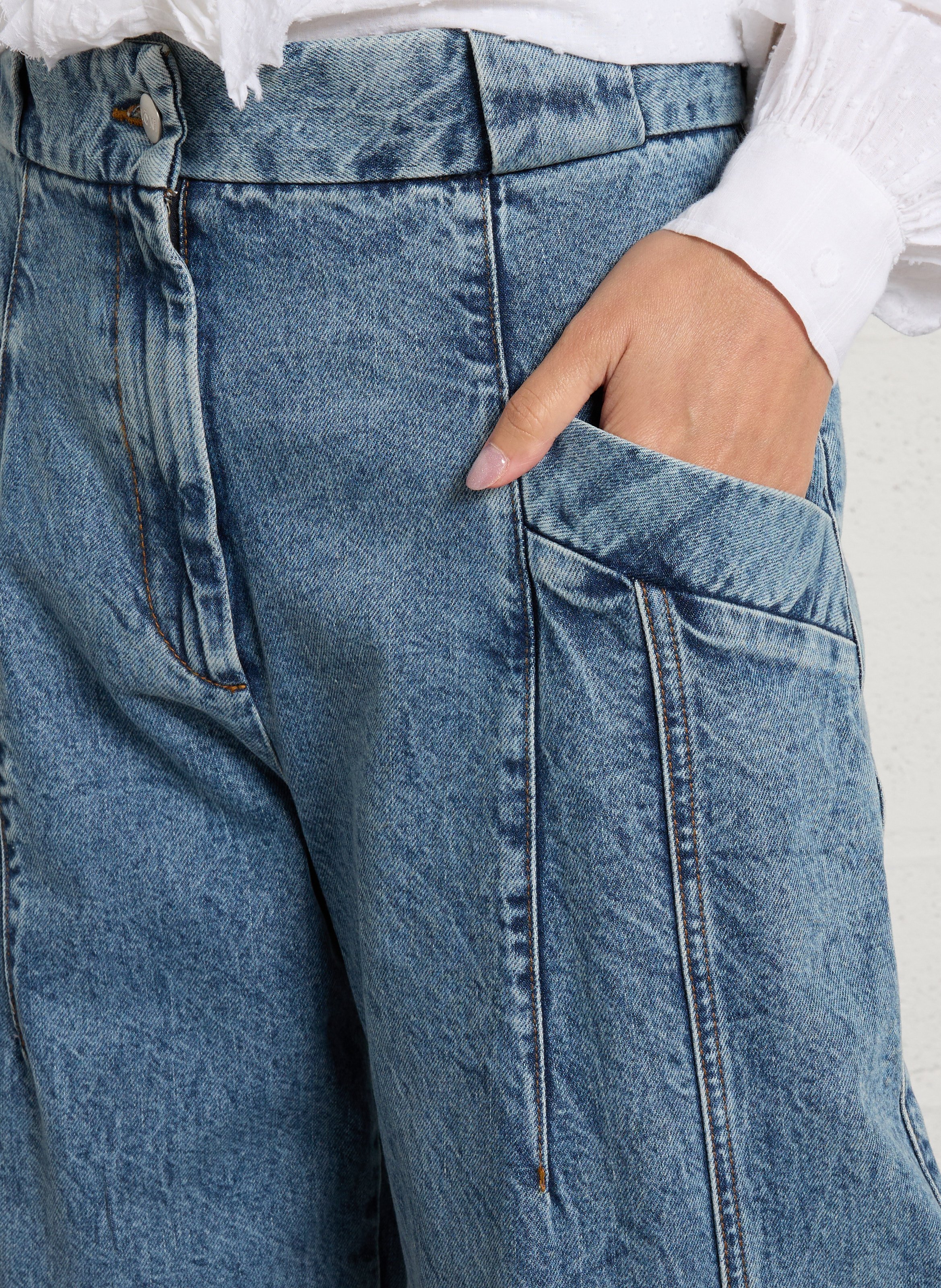 Weit geschnittene Jeans - aus Baumwolle MARGAUX LONNBERG Blau