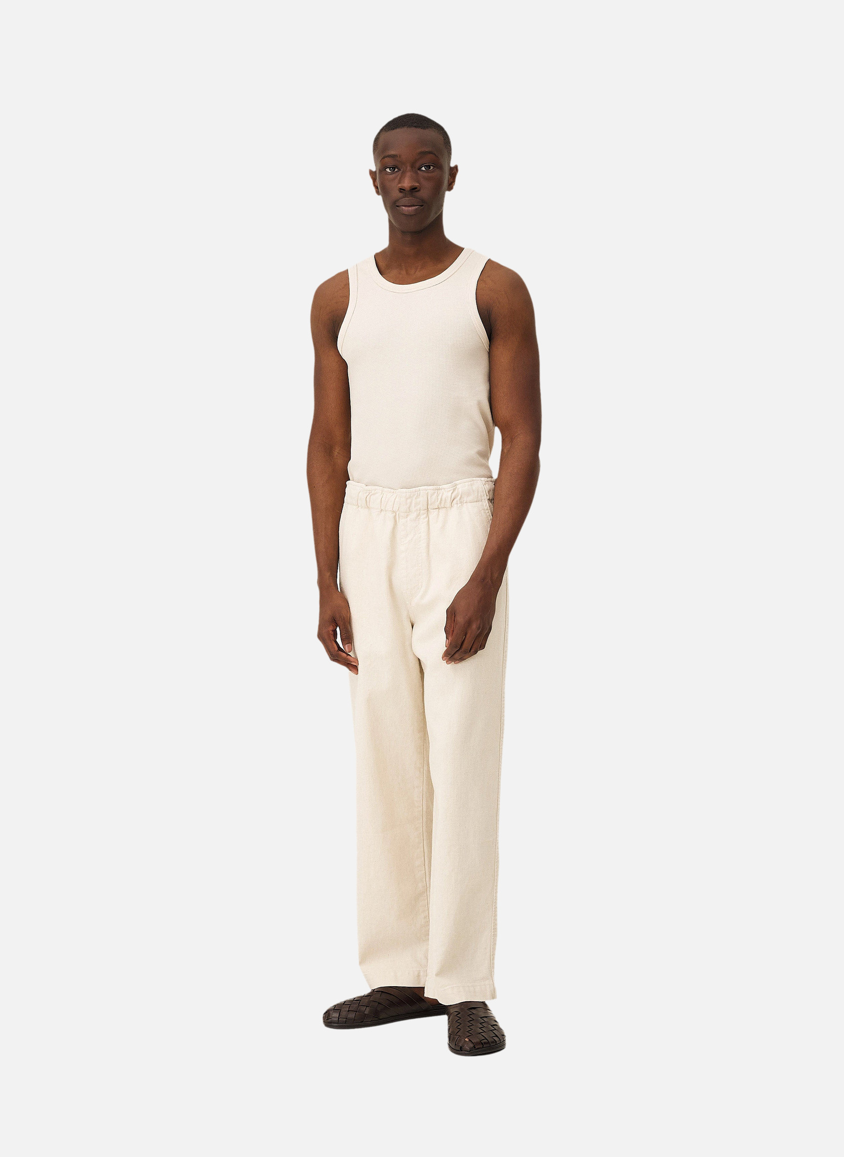 Relaxed elasticated pants Michigan ecru Noyoco Red