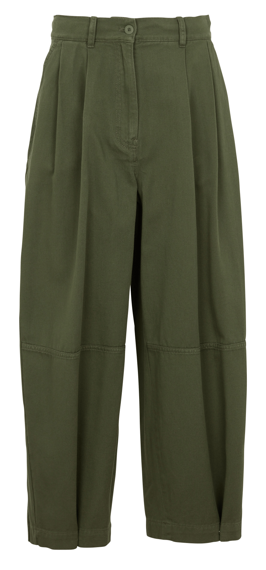 Pantalon barrel uni en coton MAX MARA WEEK END Kaki