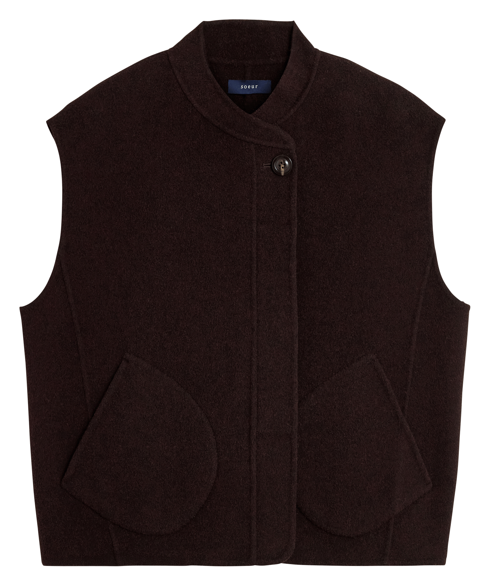 Short high-neck wool blend jacket SOEUR