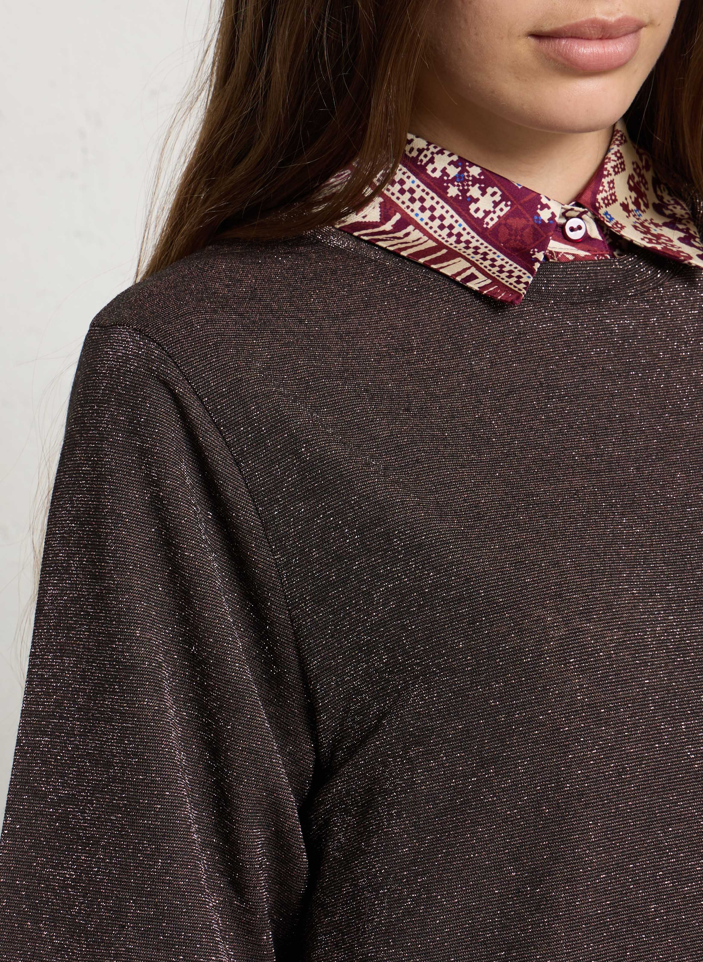 Straight fit fine knit sweater MOMONI Plums