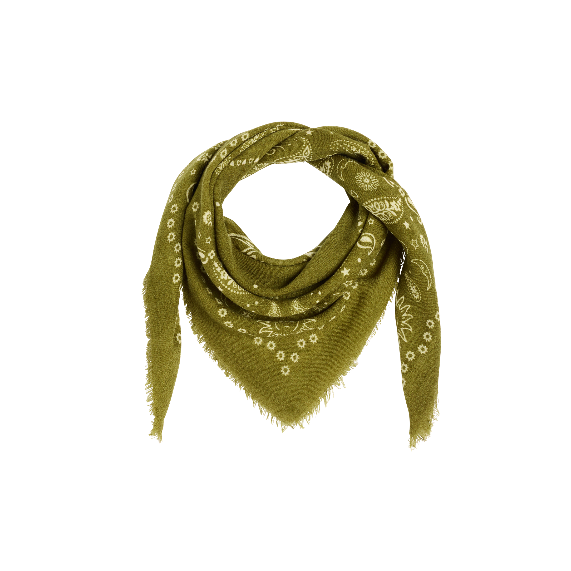 Wool scarf LOUISE Kaki
