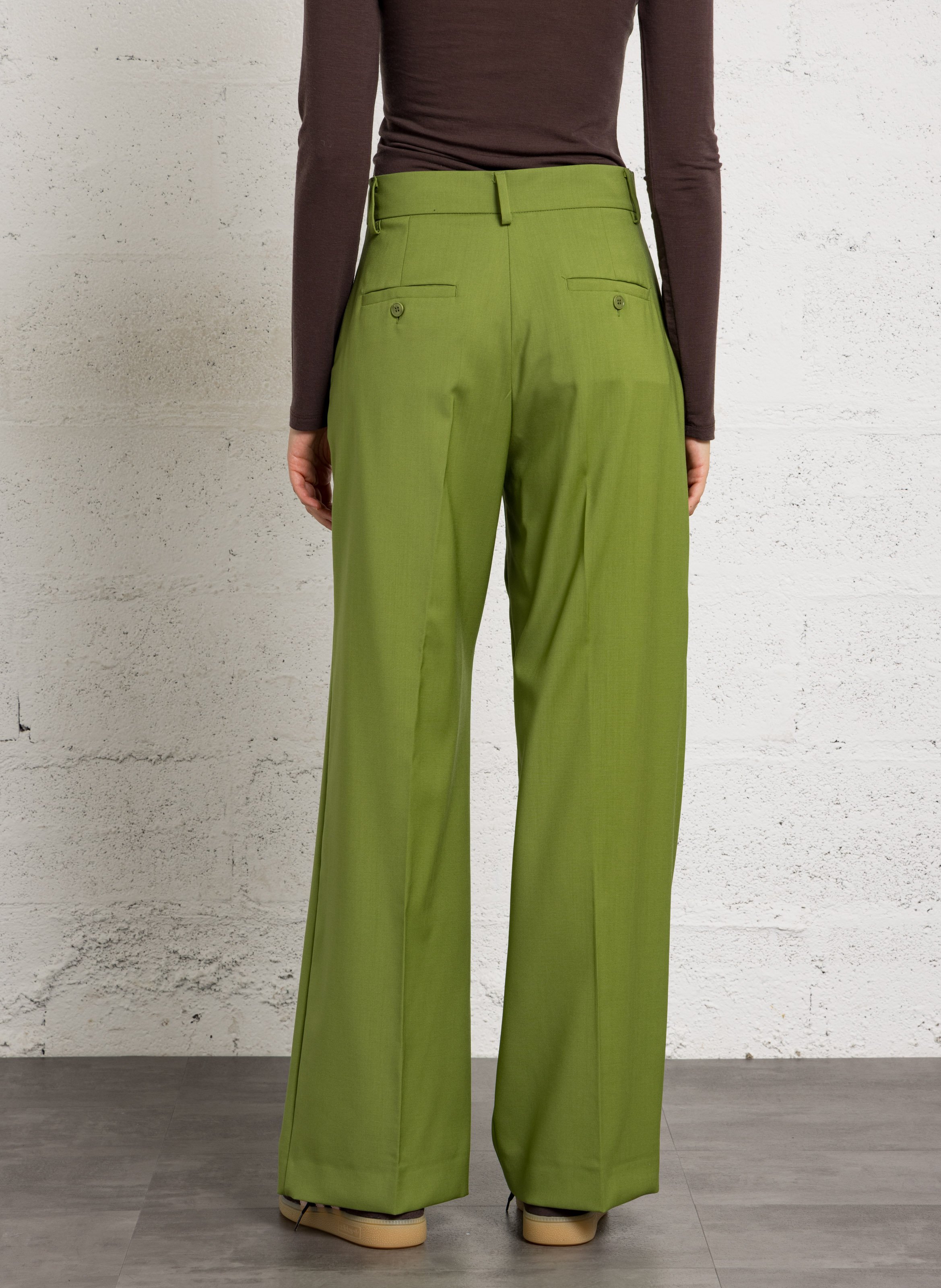 Wide-leg wool pants MAX MARA WEEK END Green