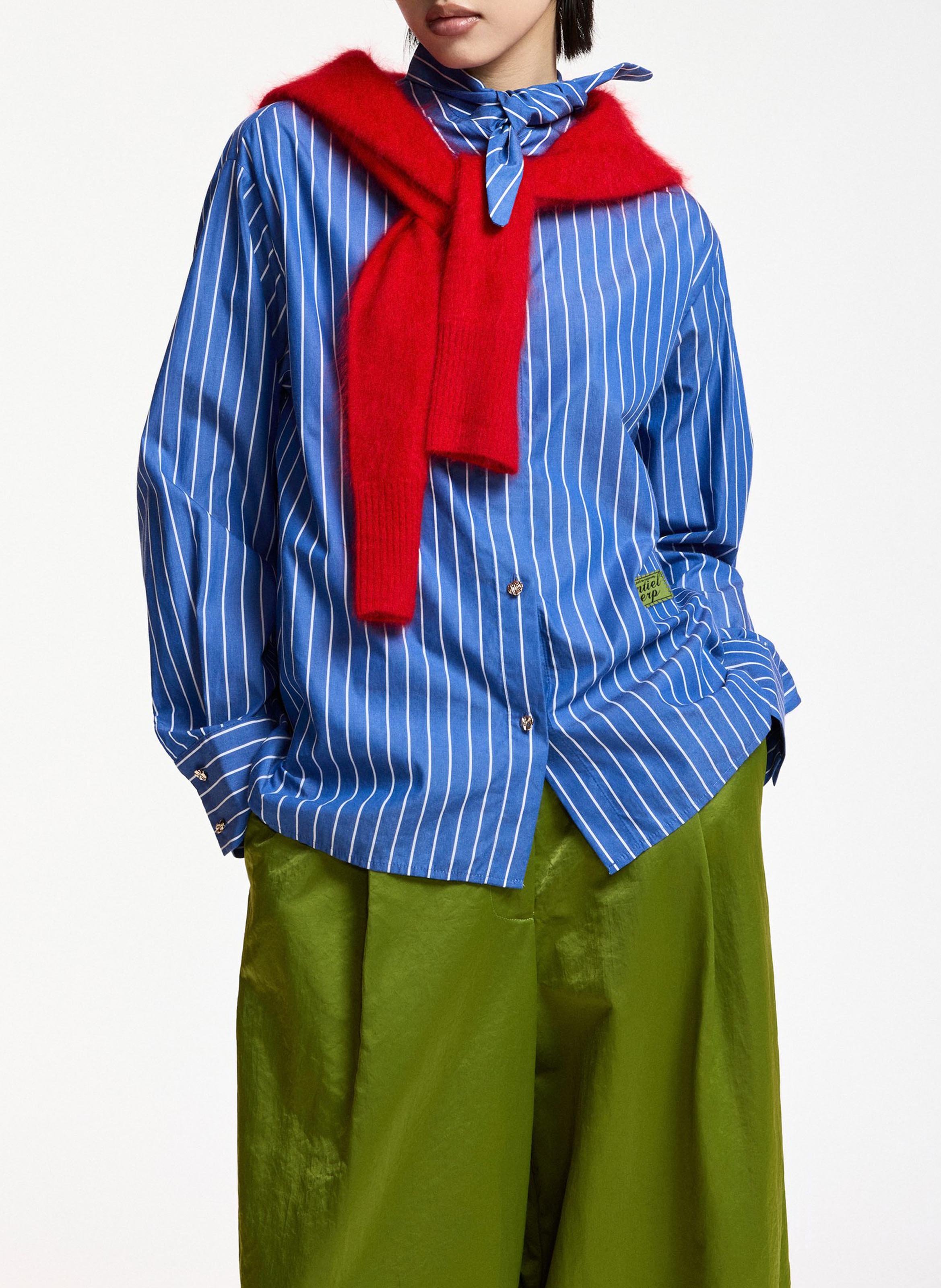Shirt with pointed collar in organic cotton ESSENTIEL ANTWERP Blue
