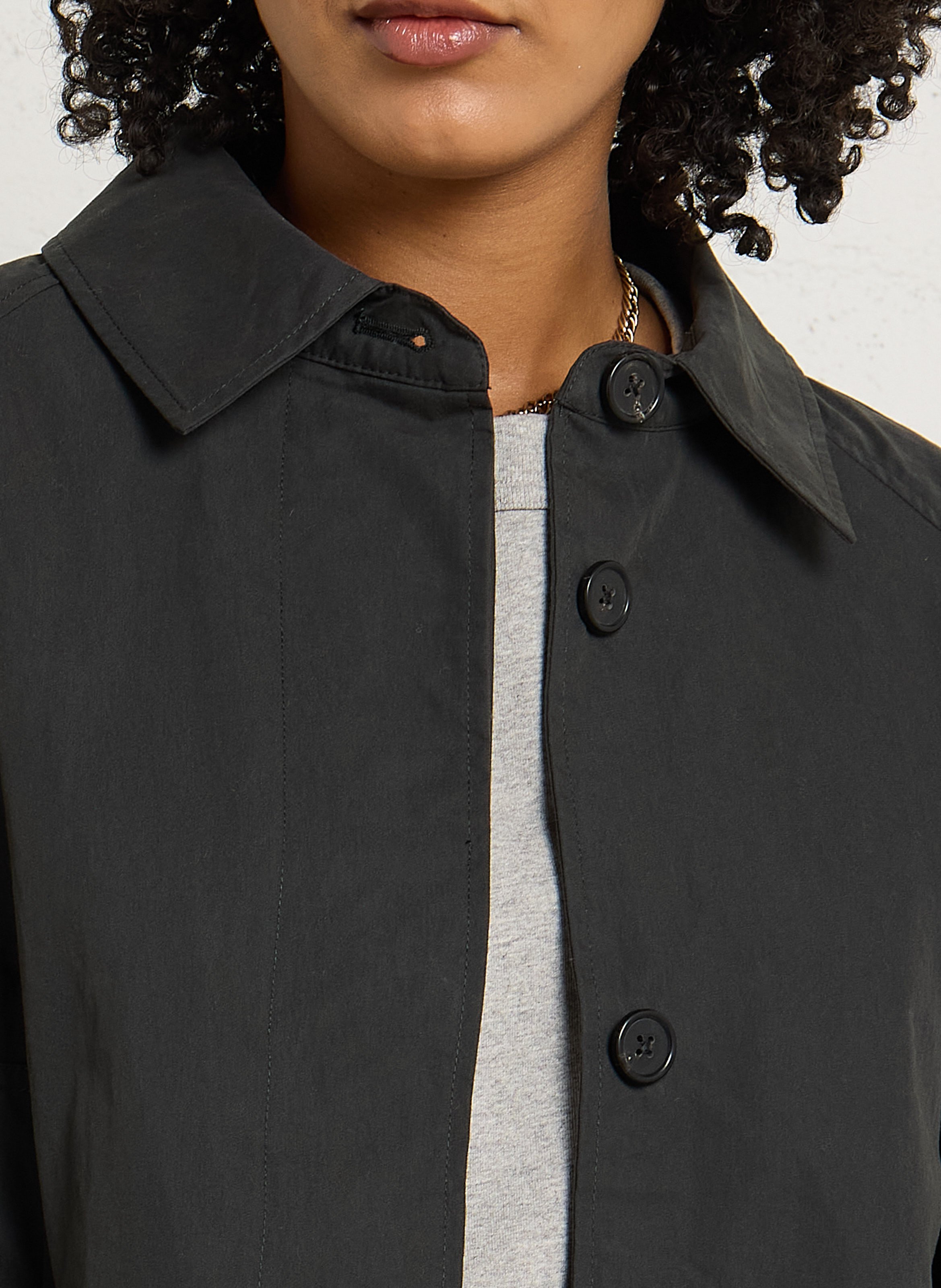 Baumwoll-Mix-Jacke mit klassischem Kragen BELLEROSE Schwarz