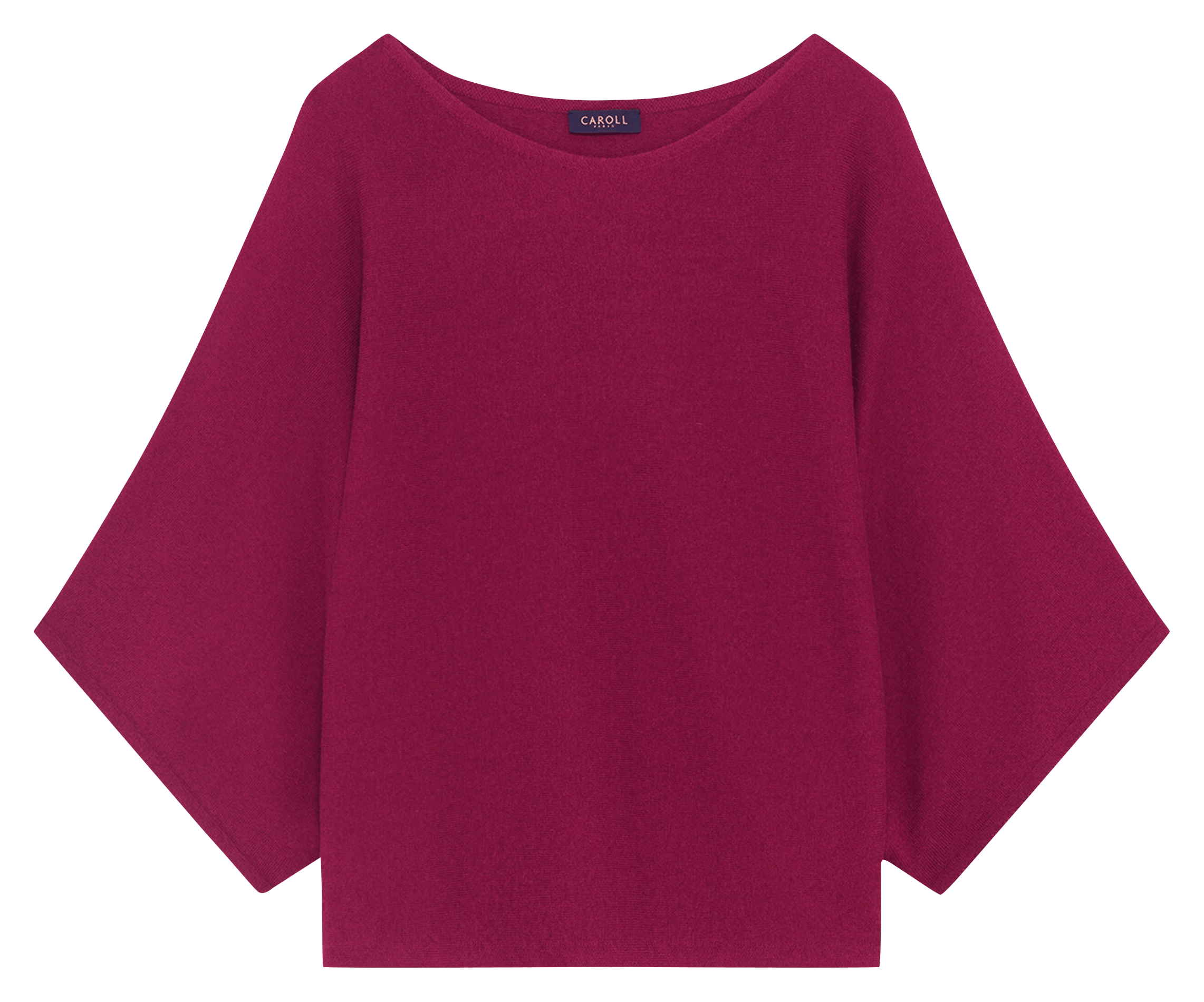 Plain 3/4 Sleeve Oversized Sweater CAROLL Purple
