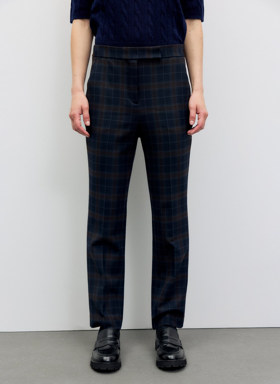 Pantalon à pinces à carreaux GERARD DAREL Bleu