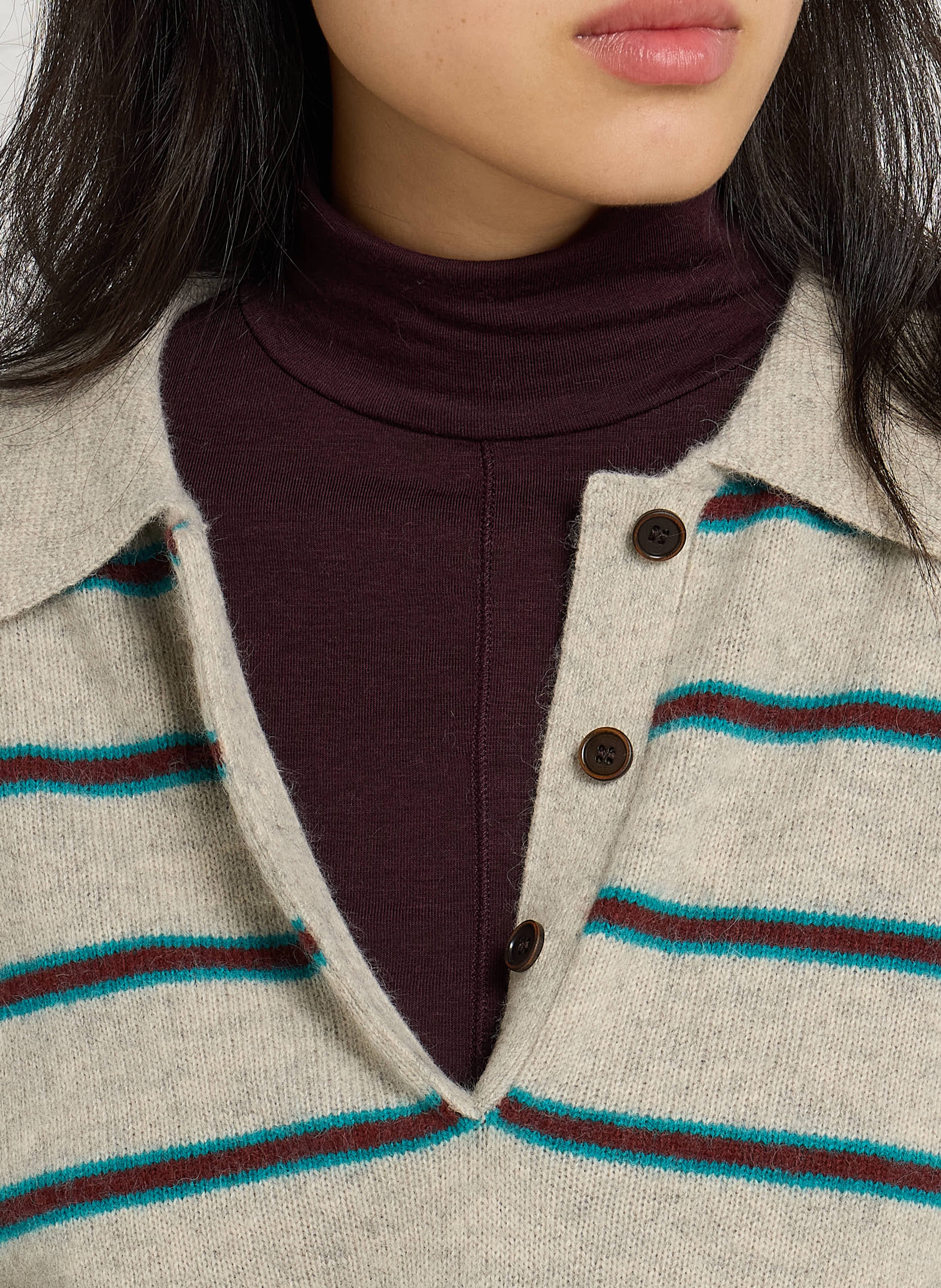 Sweater with polo collar BELLEROSE Purple