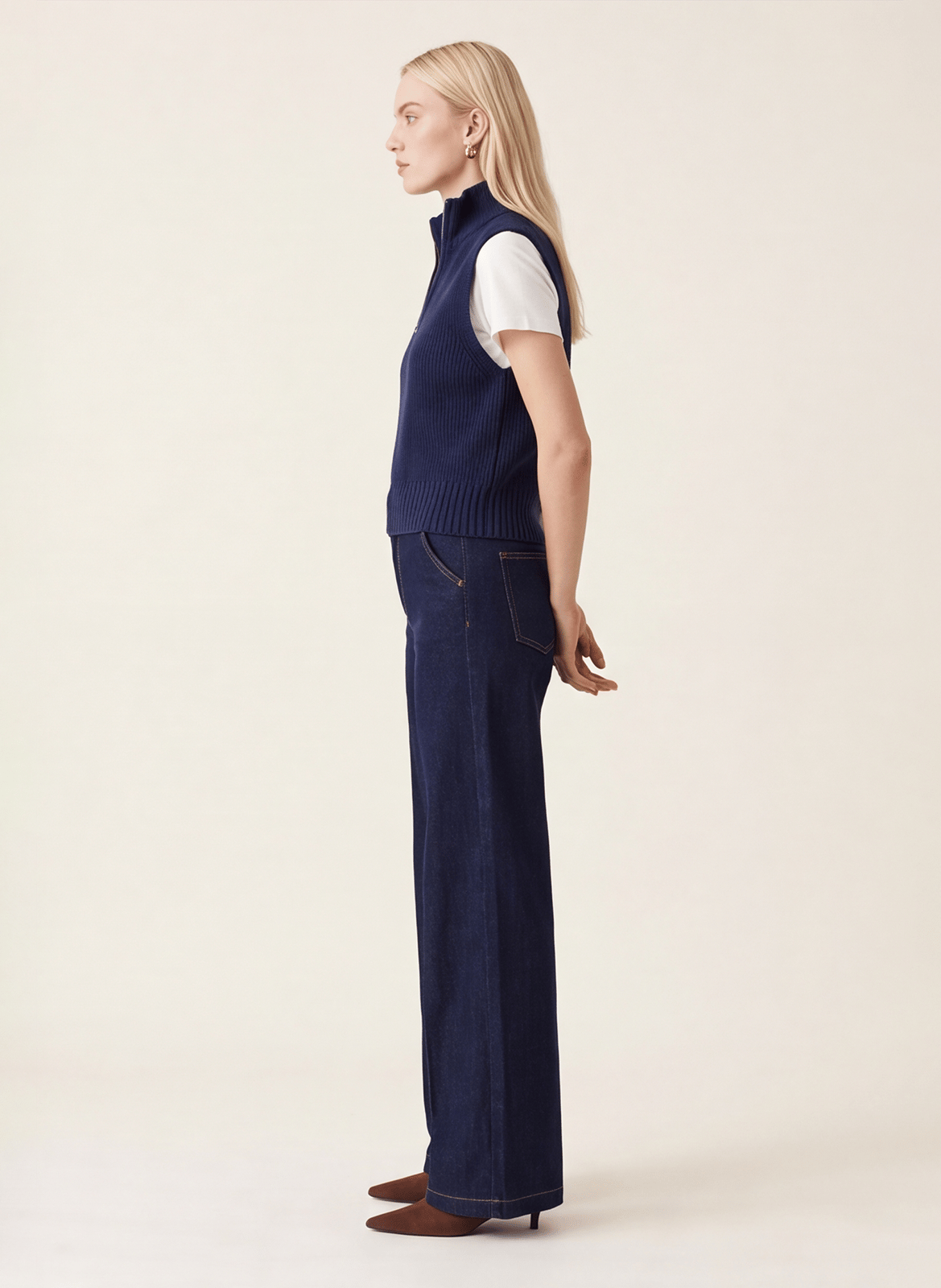 Jean flare en coton mélangé KOOKAI Bleu