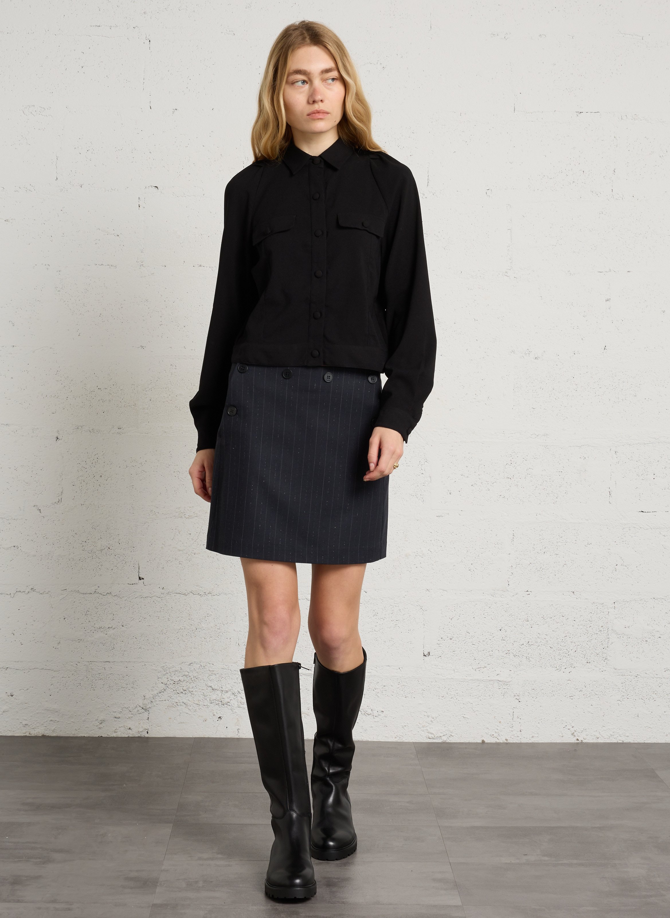 Round-toe leather boots VAGABOND Black