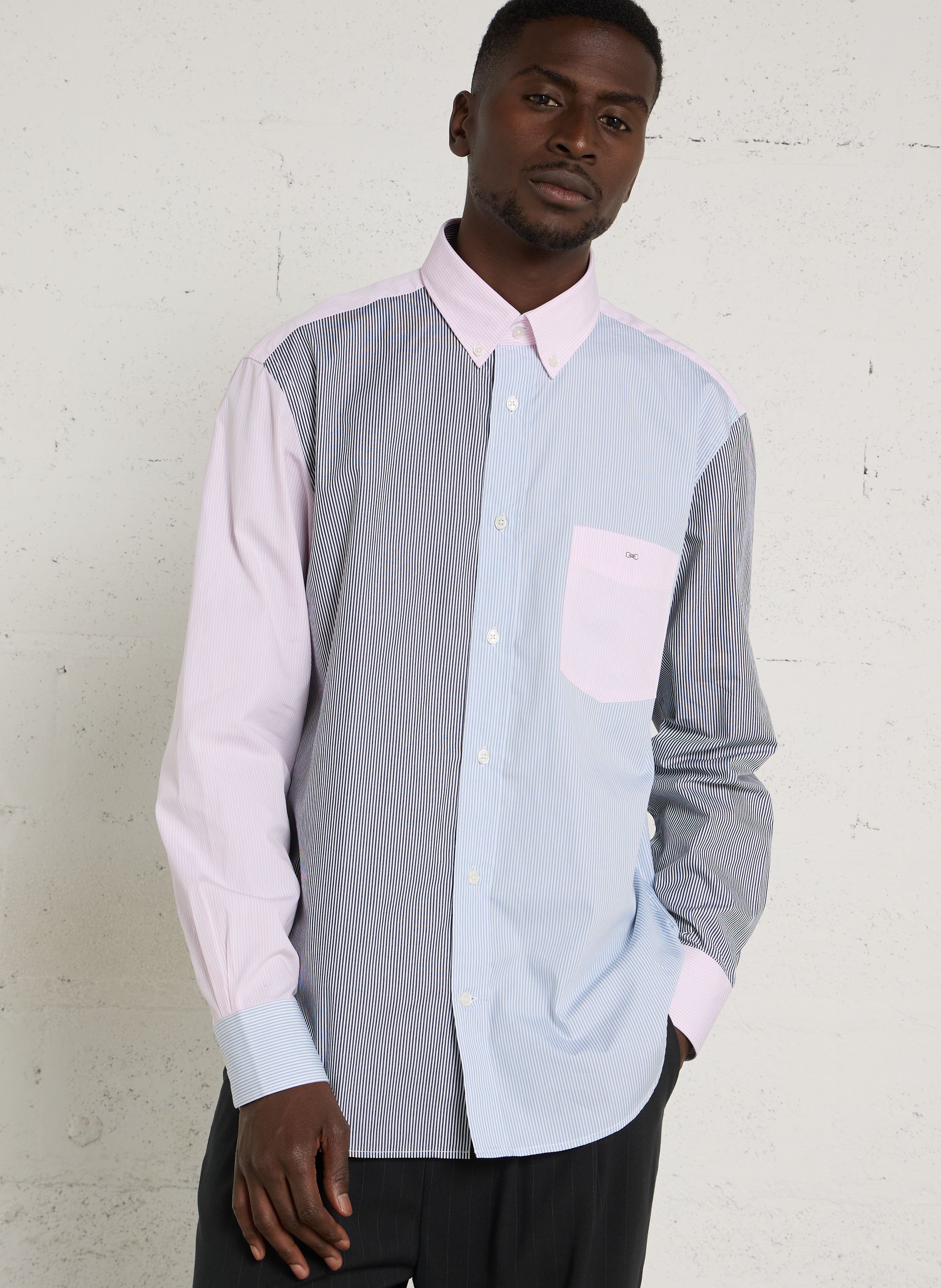 Gerade geschnittenes Hemd mit Button-down-Kragen aus gestreifter Baumwolle EDEN PARK Blau