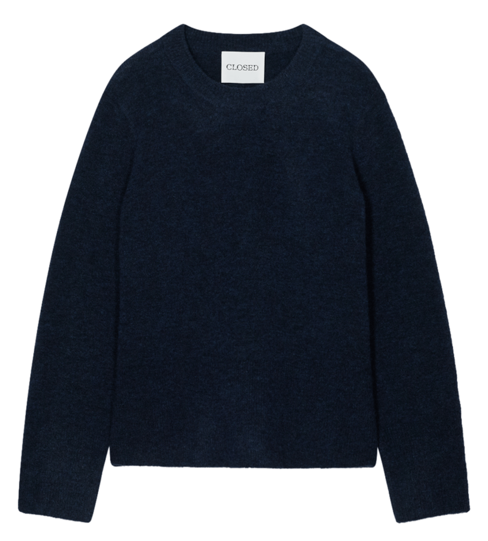 Round-neck wool-blend straight-cut sweater CLOSED Blue