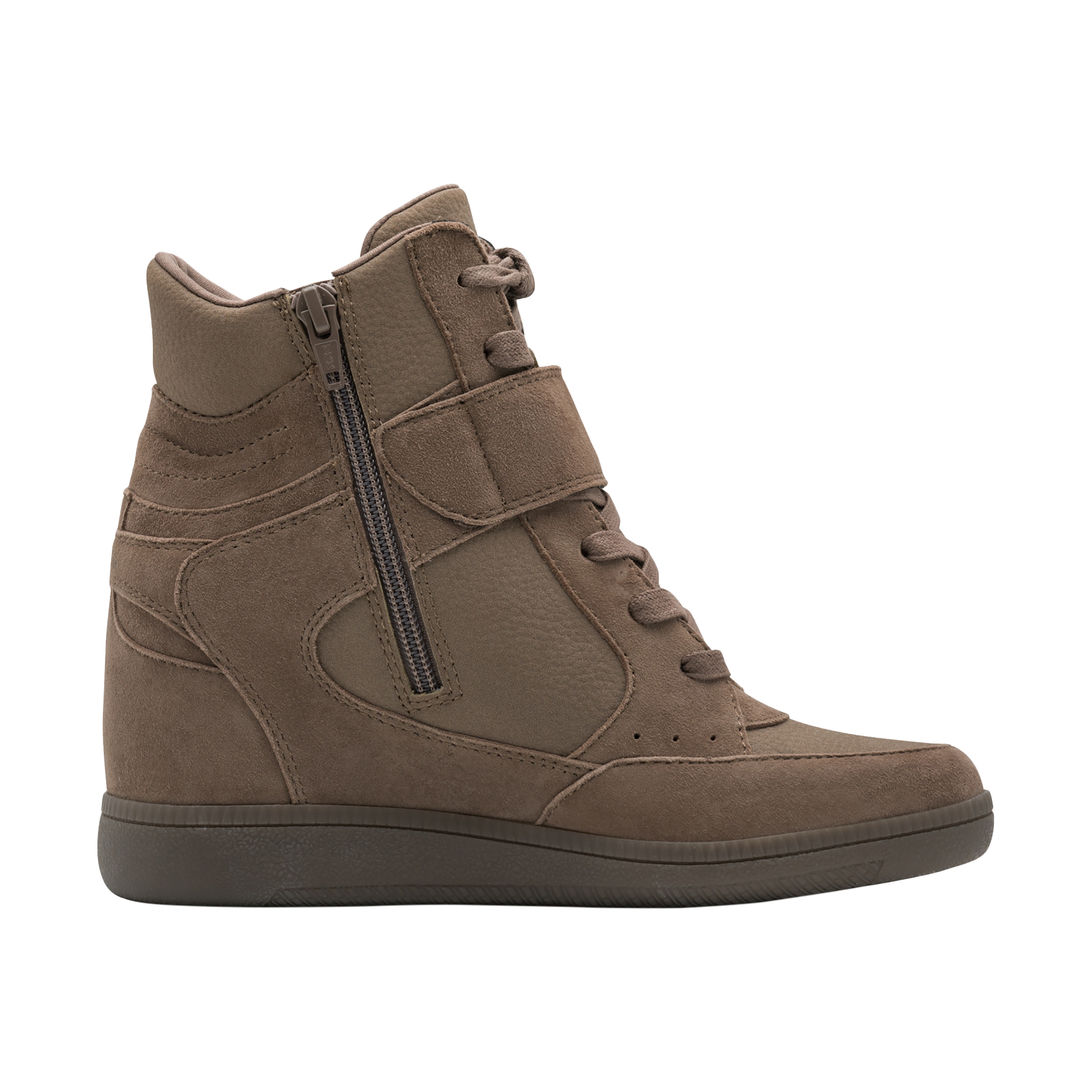 High-top leather sneakers TAMARIS Brown