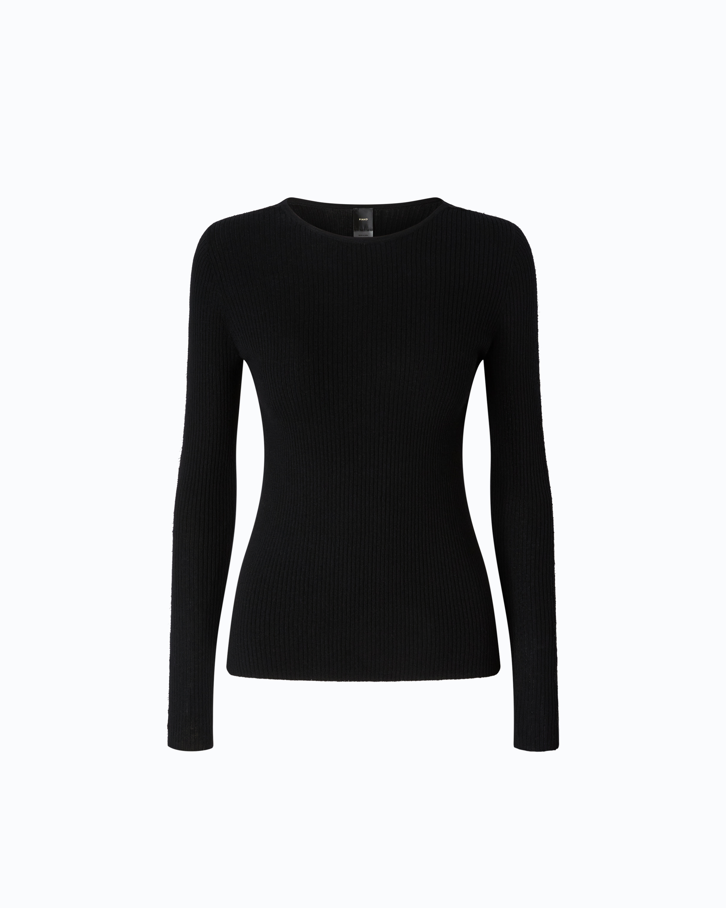 Pull côtelé à dentelle PINKO Noir
