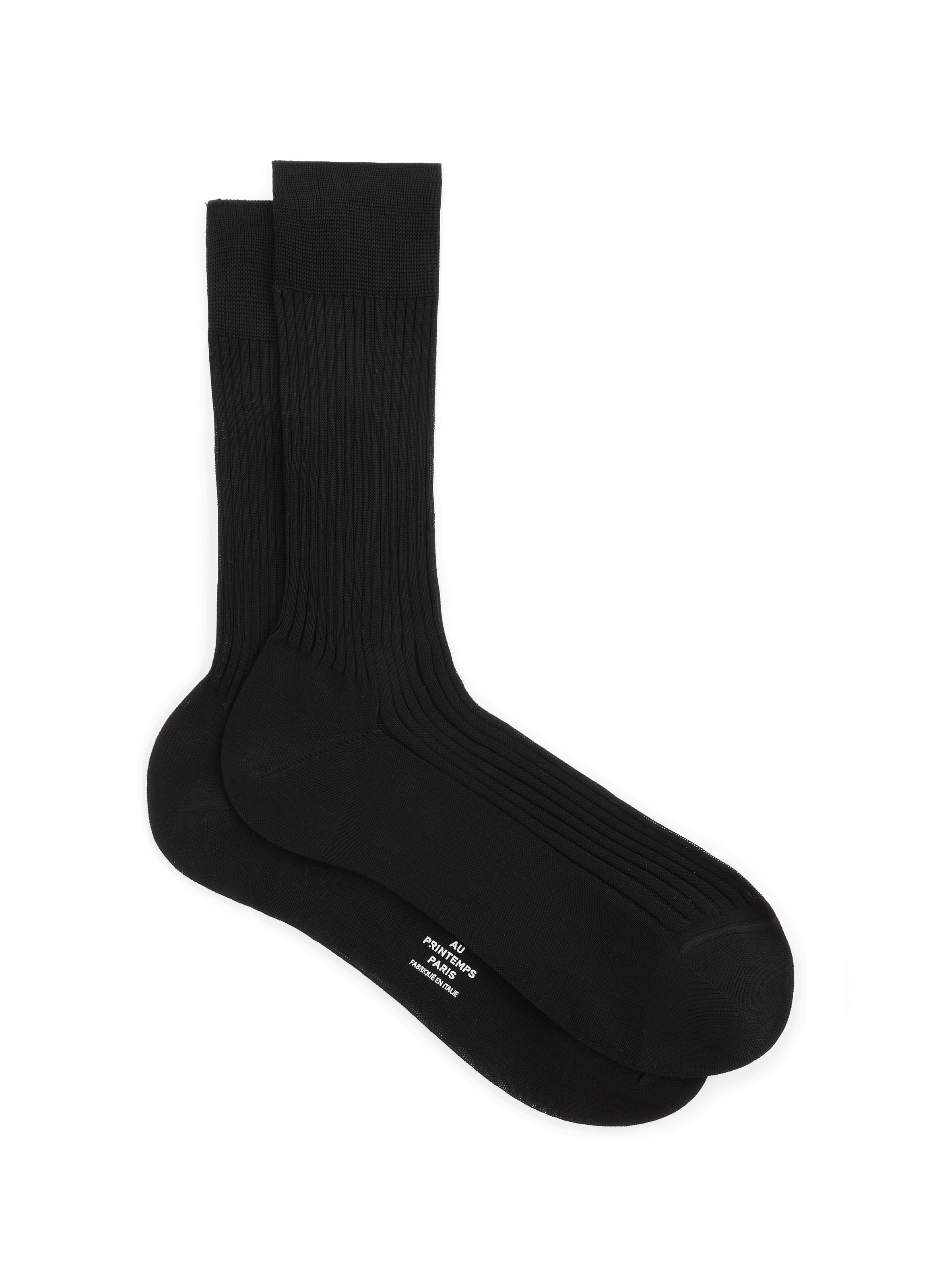 Roma-Ch cotton socks in plain ecru AU PRINTEMPS PARIS Black