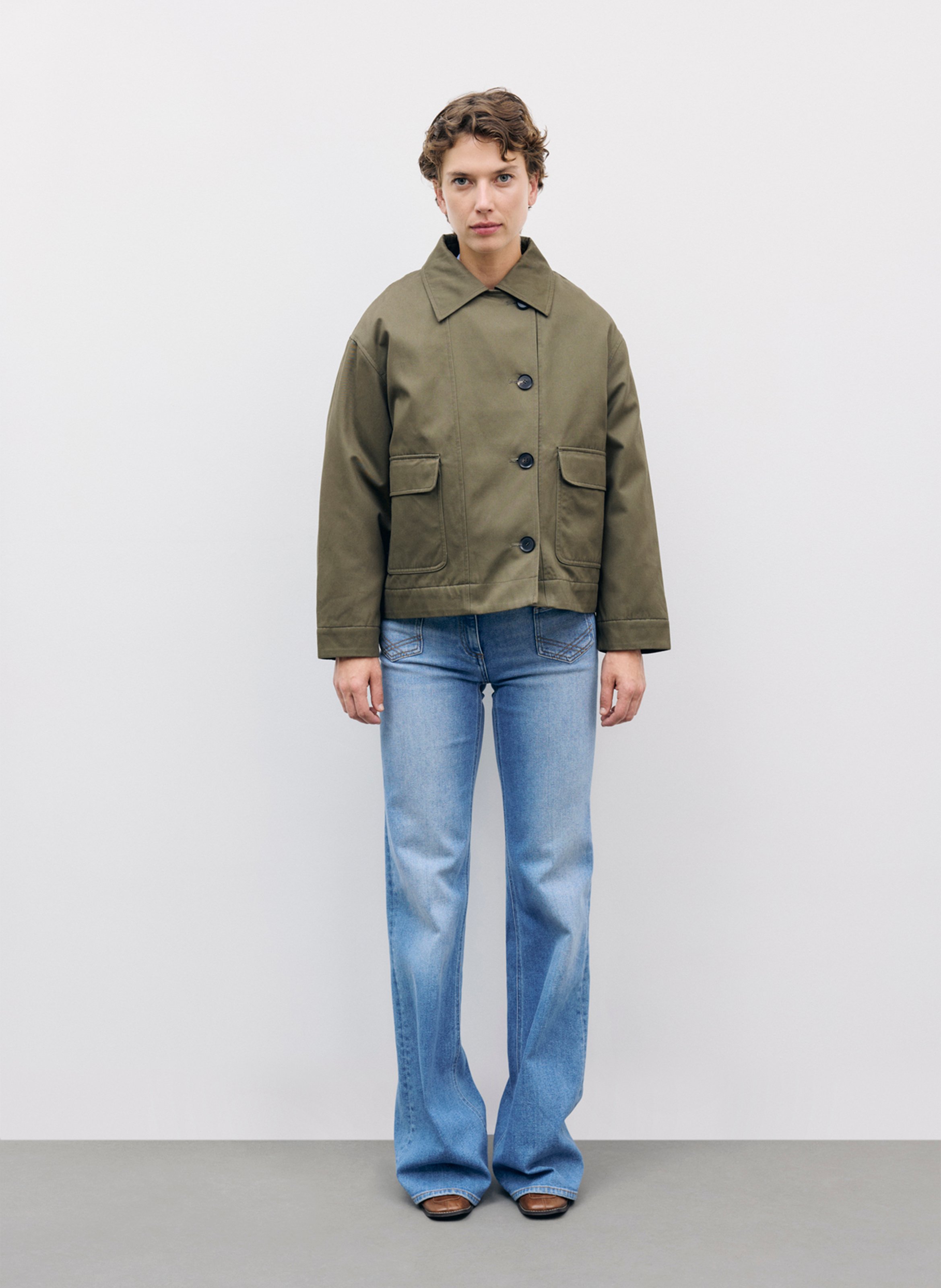 Veste courte droite boutonnée unie GERARD DAREL Kaki