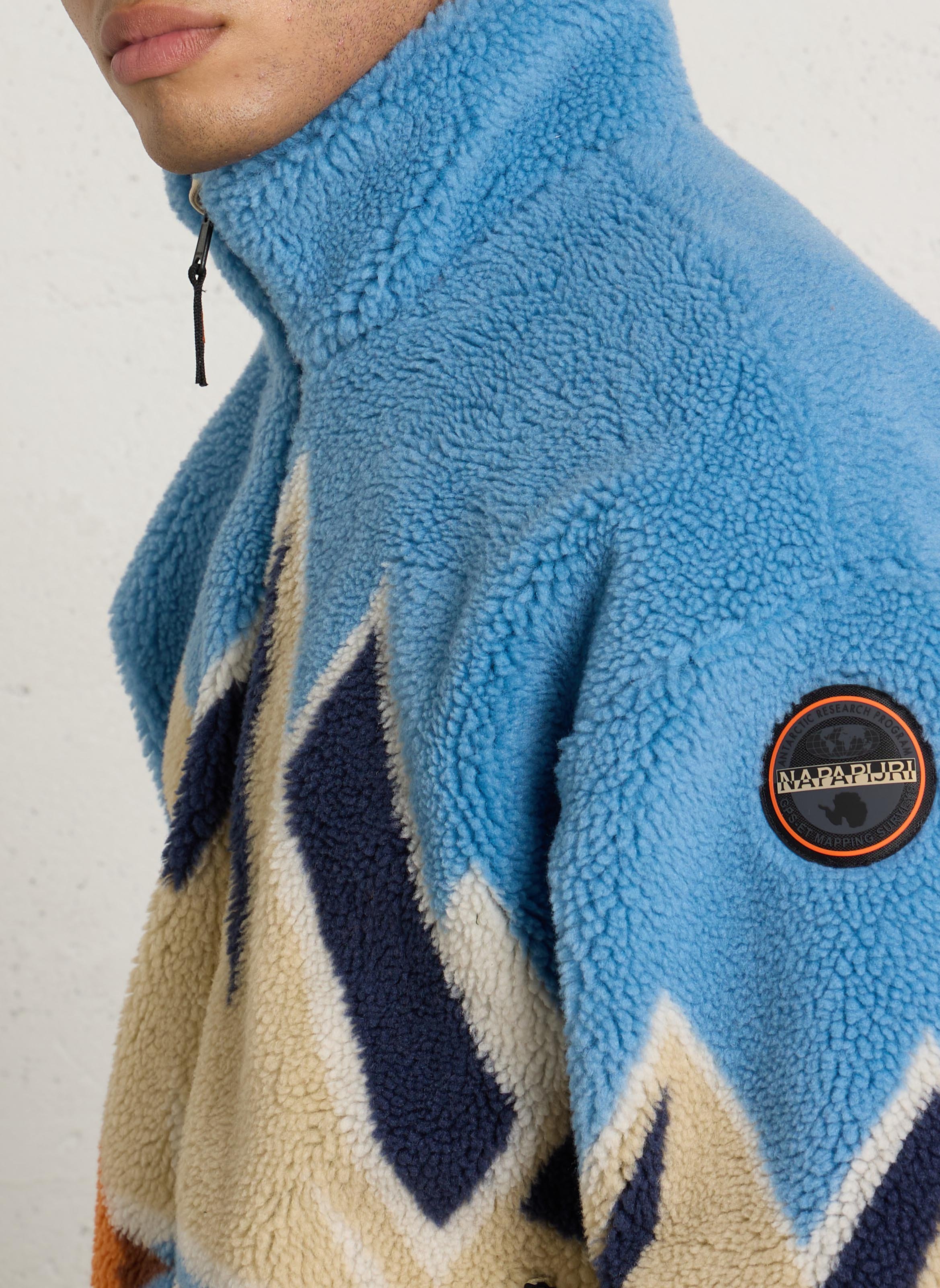 Straight-fit printed sherpa jacket NAPAPIJRI Multicolored