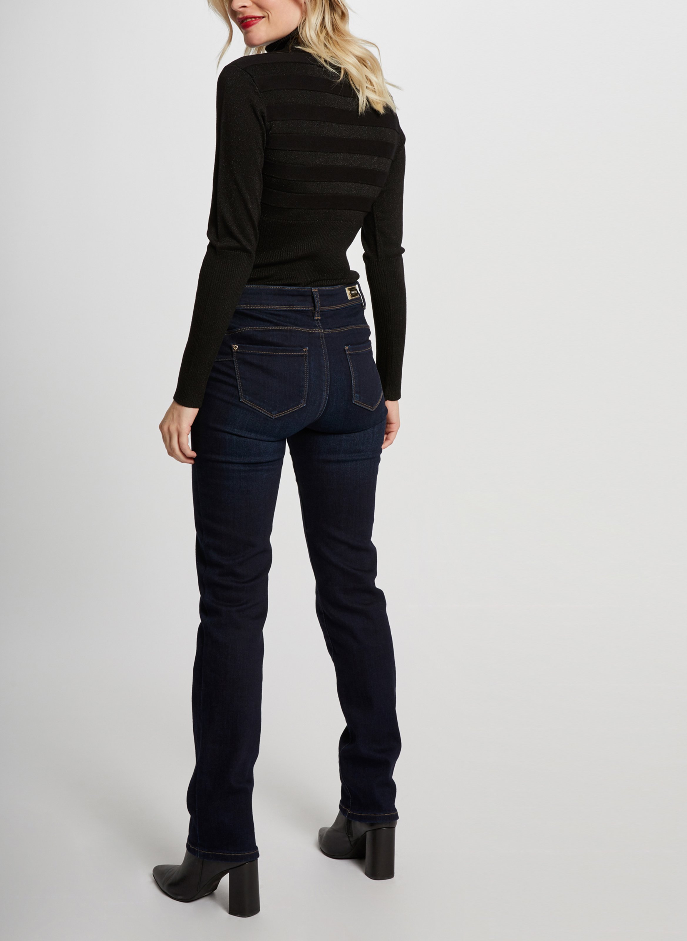 Rollkragenpullover aus metallischem Strick MORGAN Schwarz