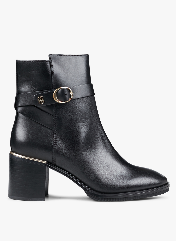 TOMMY HILFIGER Black Leather mid-calf boots