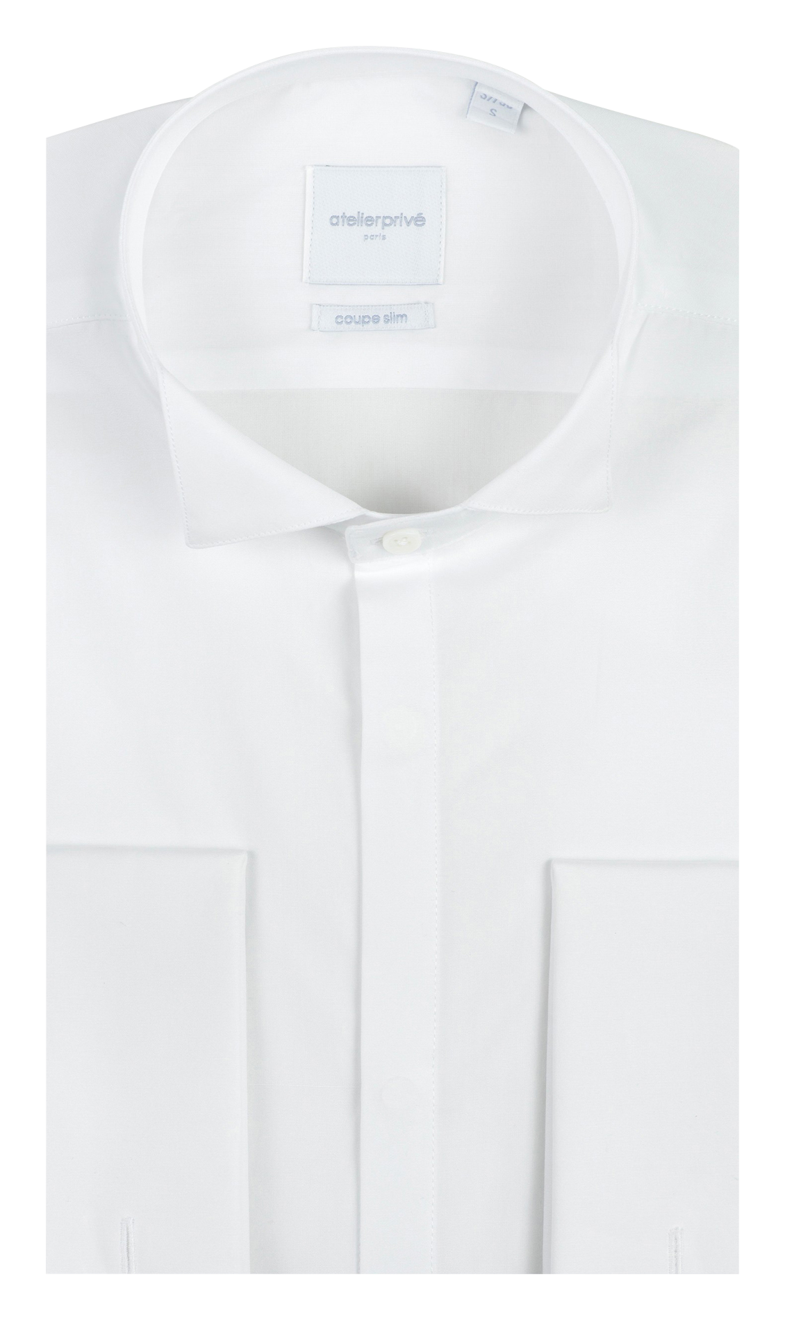 Slim-fit cotton shirt with wing collar ATELIER PRIVE White