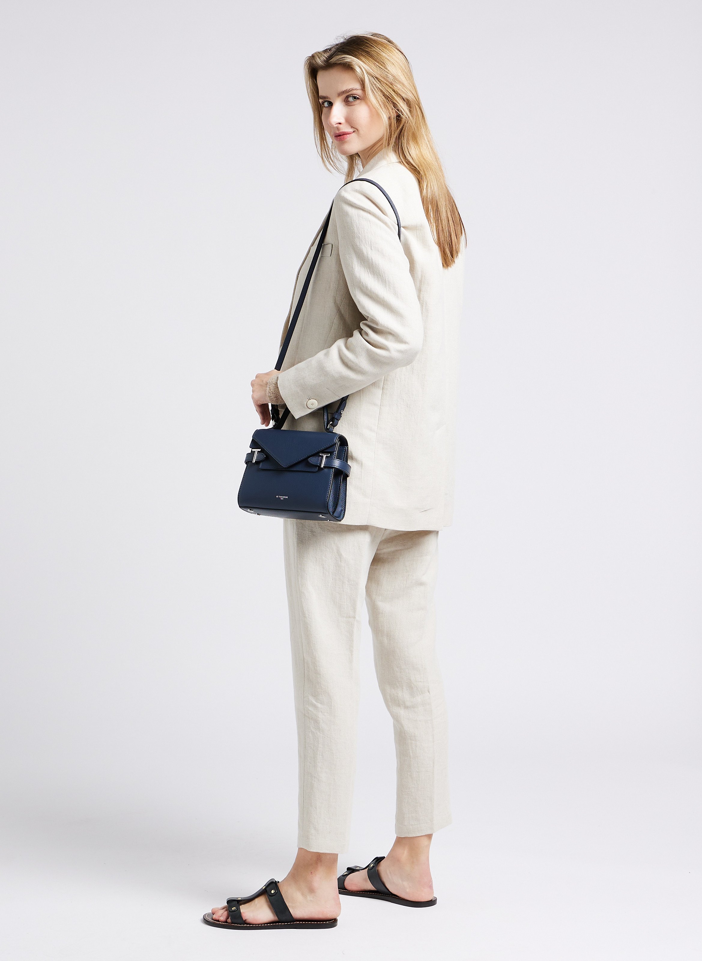 Sac à main en cuir LE TANNEUR Bleu