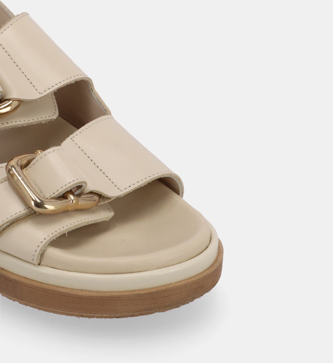 Flat leather sandals ALOHAS Beige